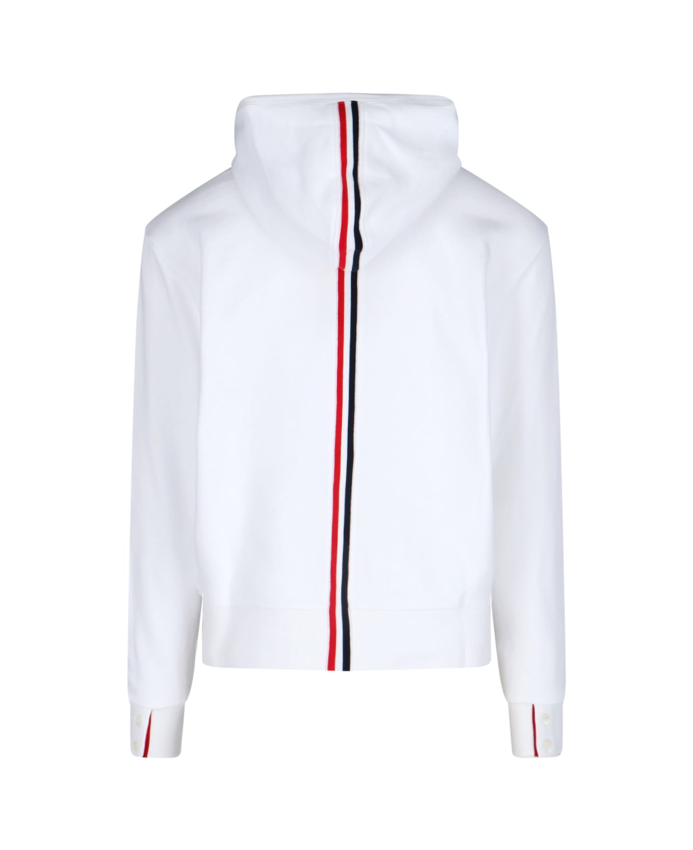 Thom Browne 
loopback Stripe
 Hoodie - White