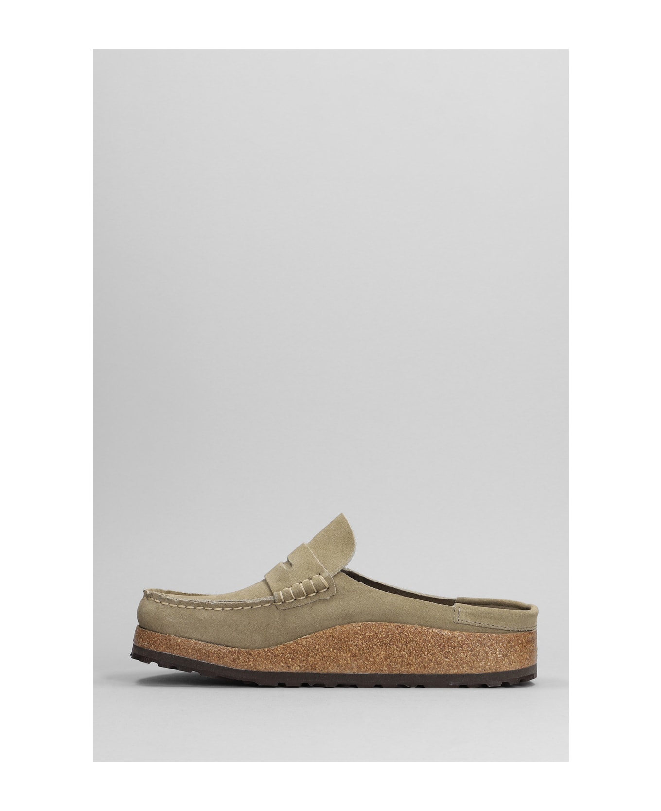 Birkenstock Naples Slipper-mule In Taupe Suede - Beige