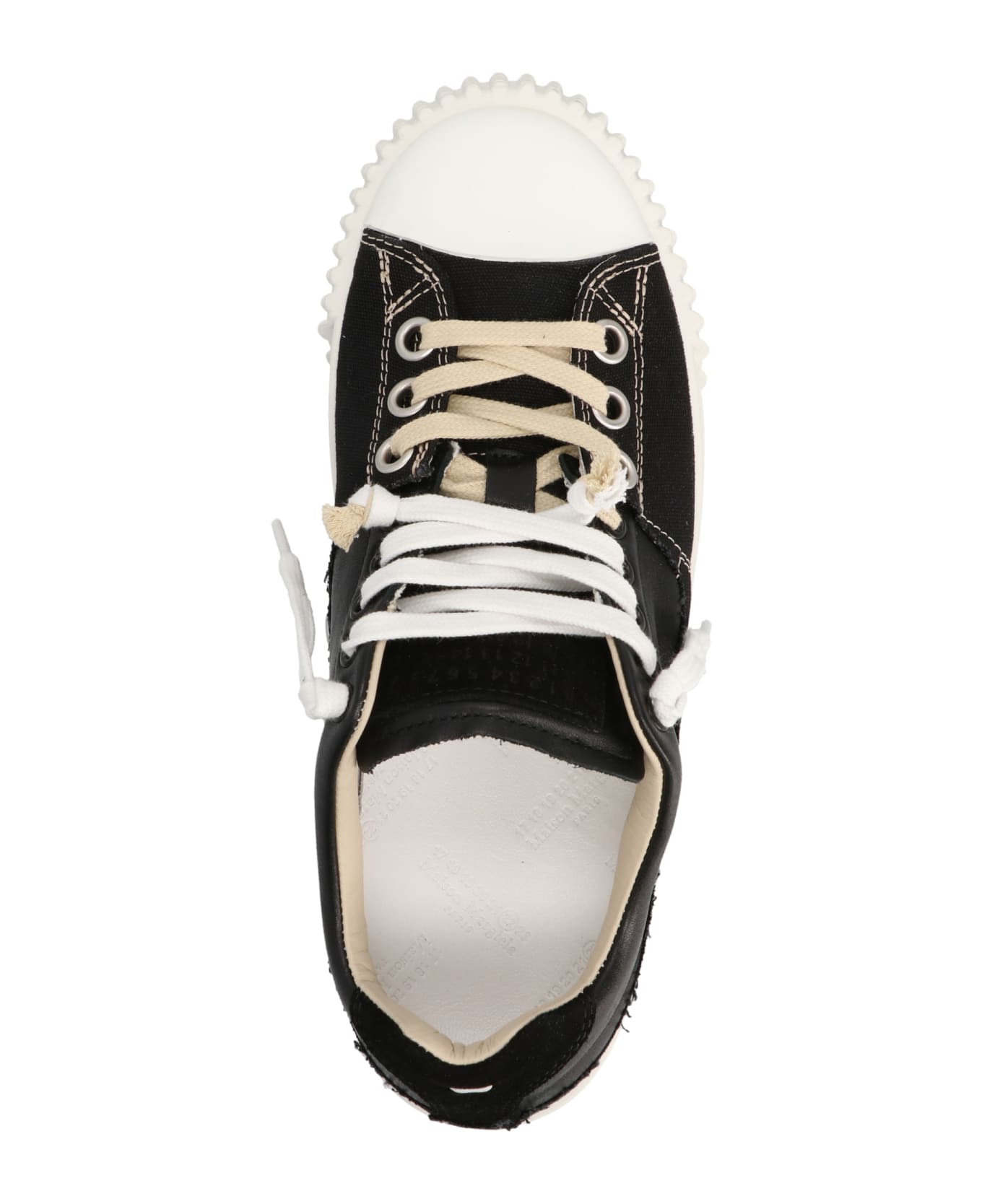 Maison Margiela New Evolution Lace-up Sneakers In Leather - Black