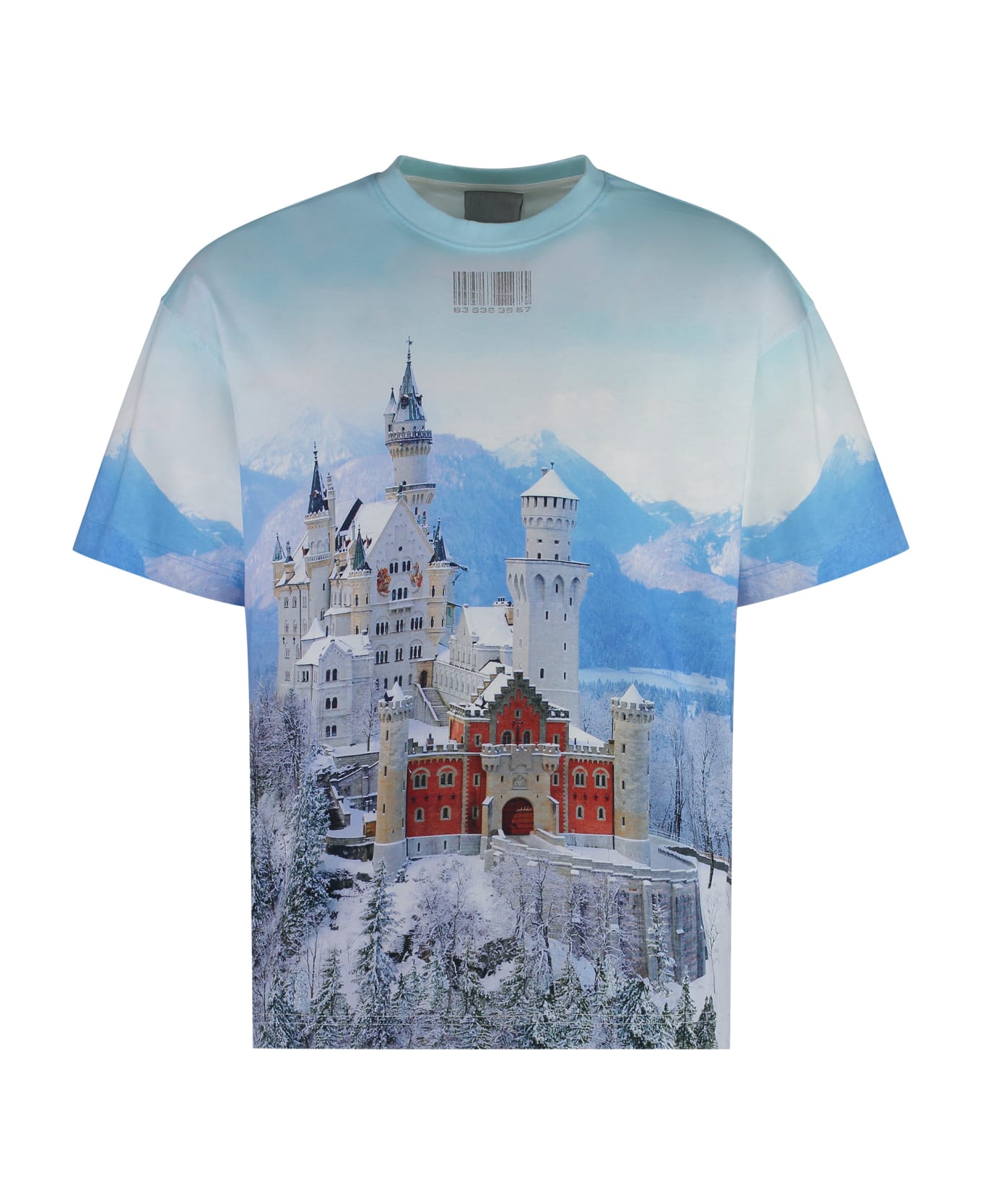 VETEMENTS Neuschwanstein Winter Printed Cotton T-shirt - Light Blue