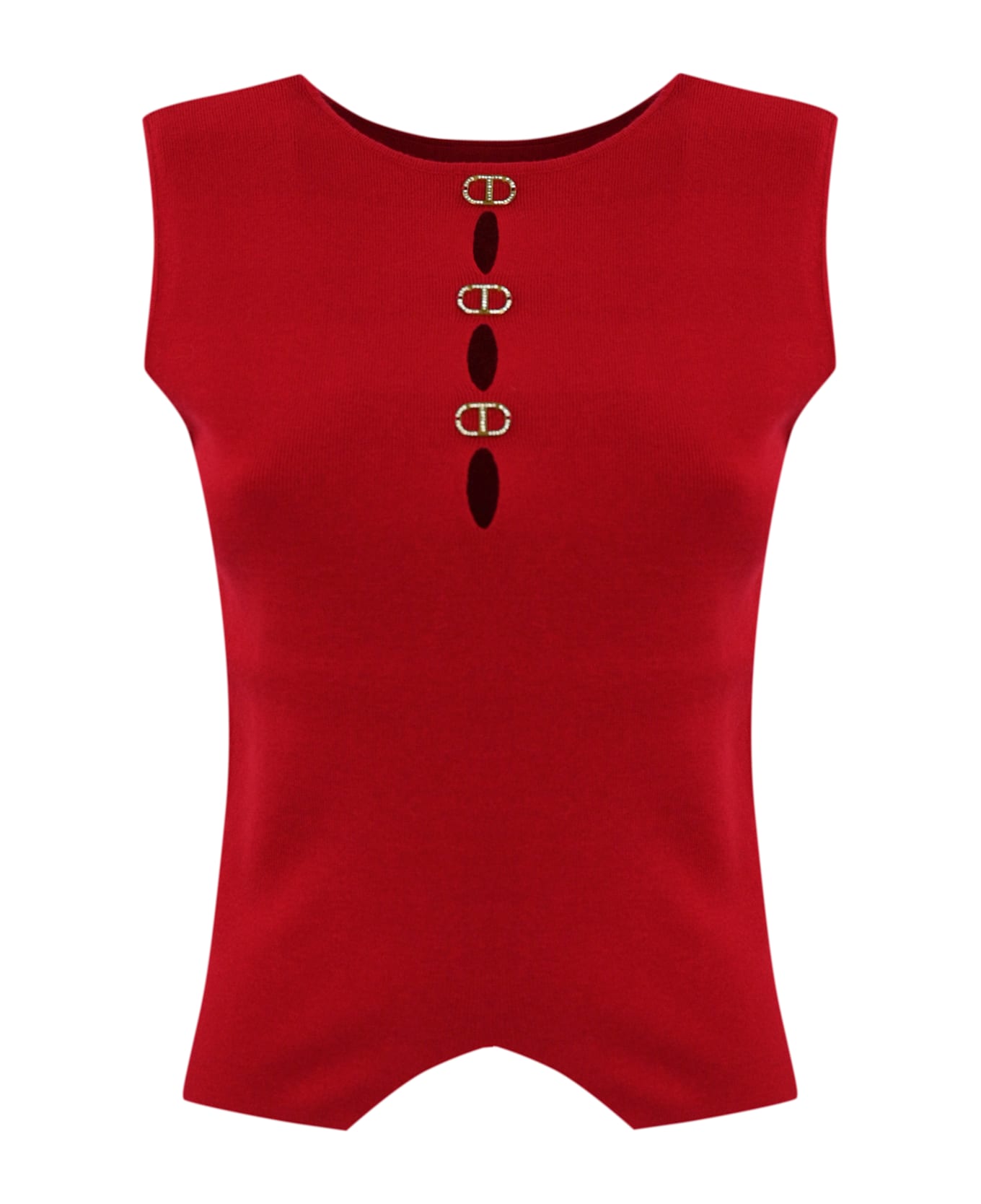 TwinSet Double-use Top In Viscose Knit - Red