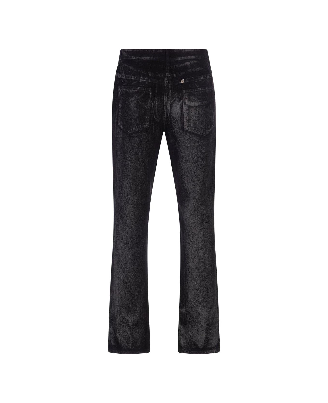Givenchy Black And Grey Straight Jeans With Reflective Painted Pattern - Nero