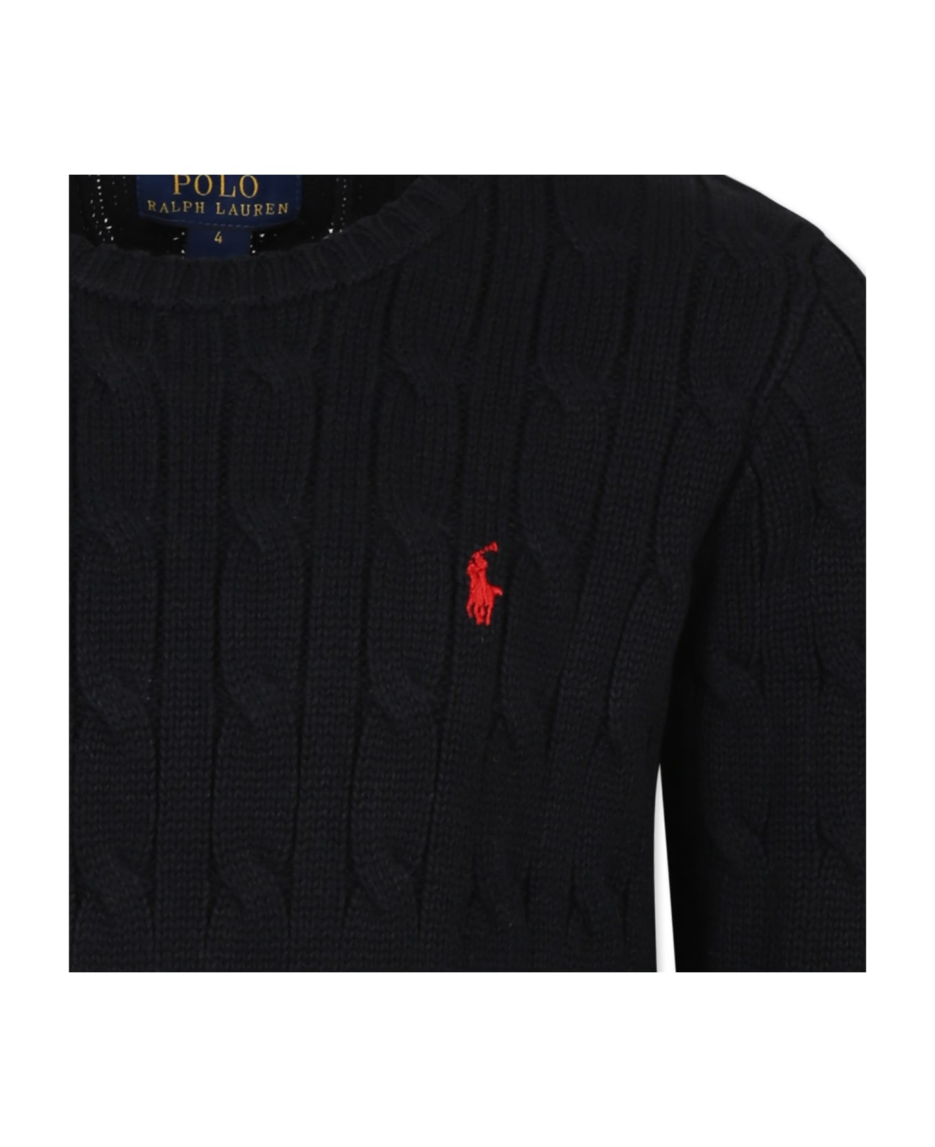 Ralph Lauren Red Sweater For Boy With Horse - Black