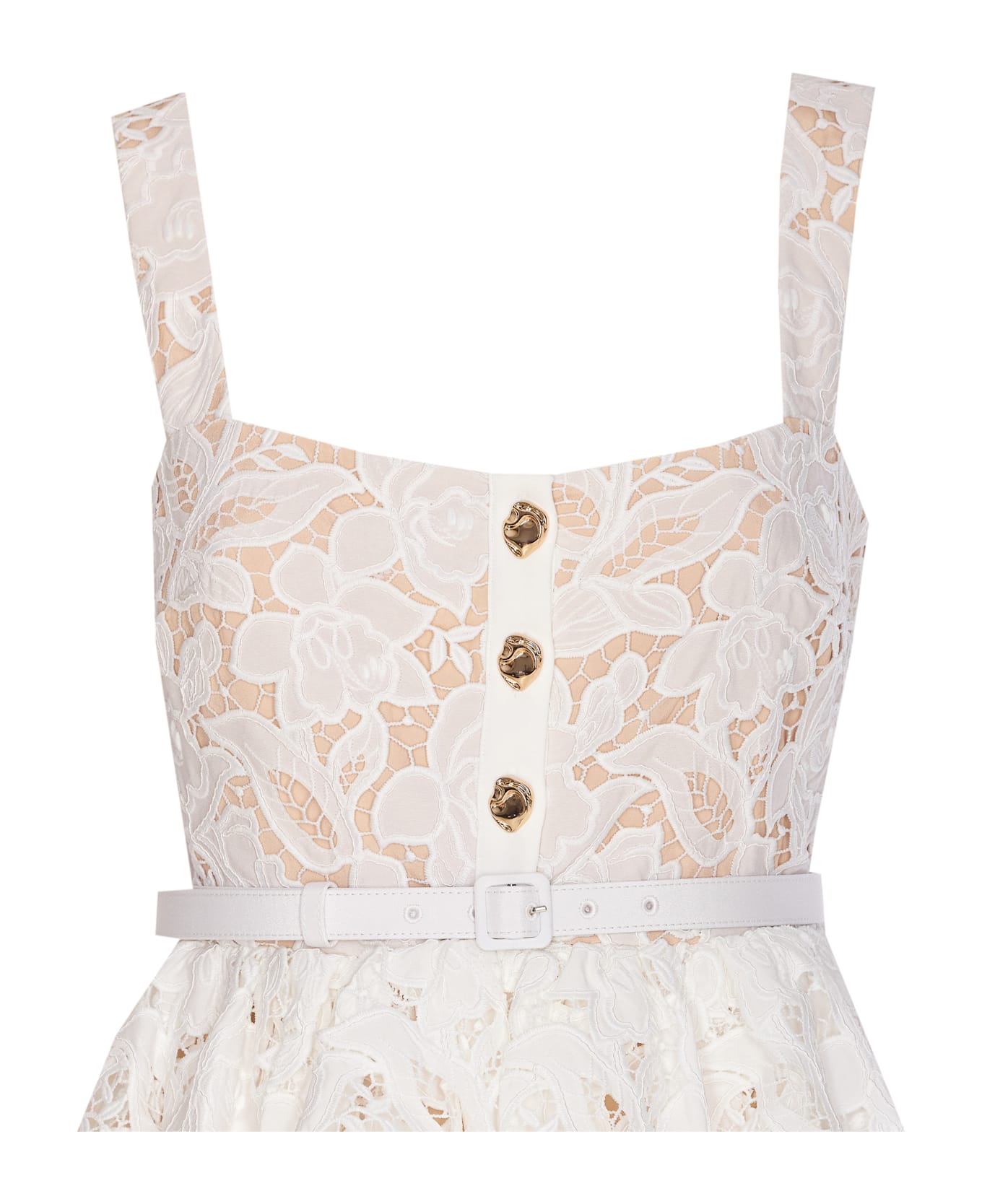 self-portrait Lace Mini Dress - White