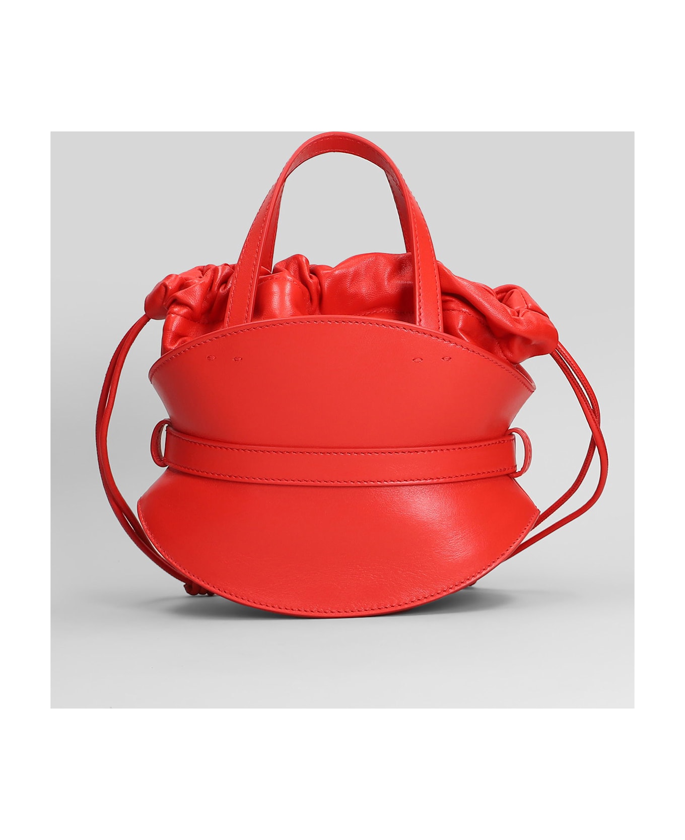 Balmain Shuffle Mini Shoulder Bag In Red Leather - red