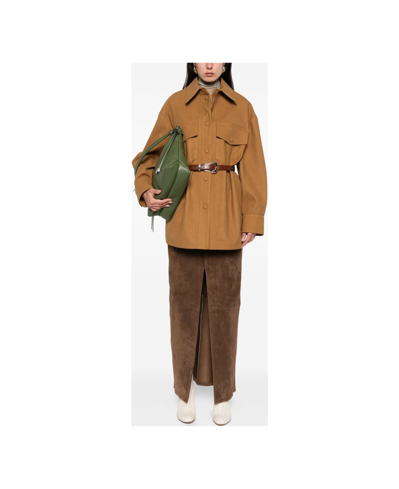 Stella McCartney Faux Suede Leather Overshirt - Beige