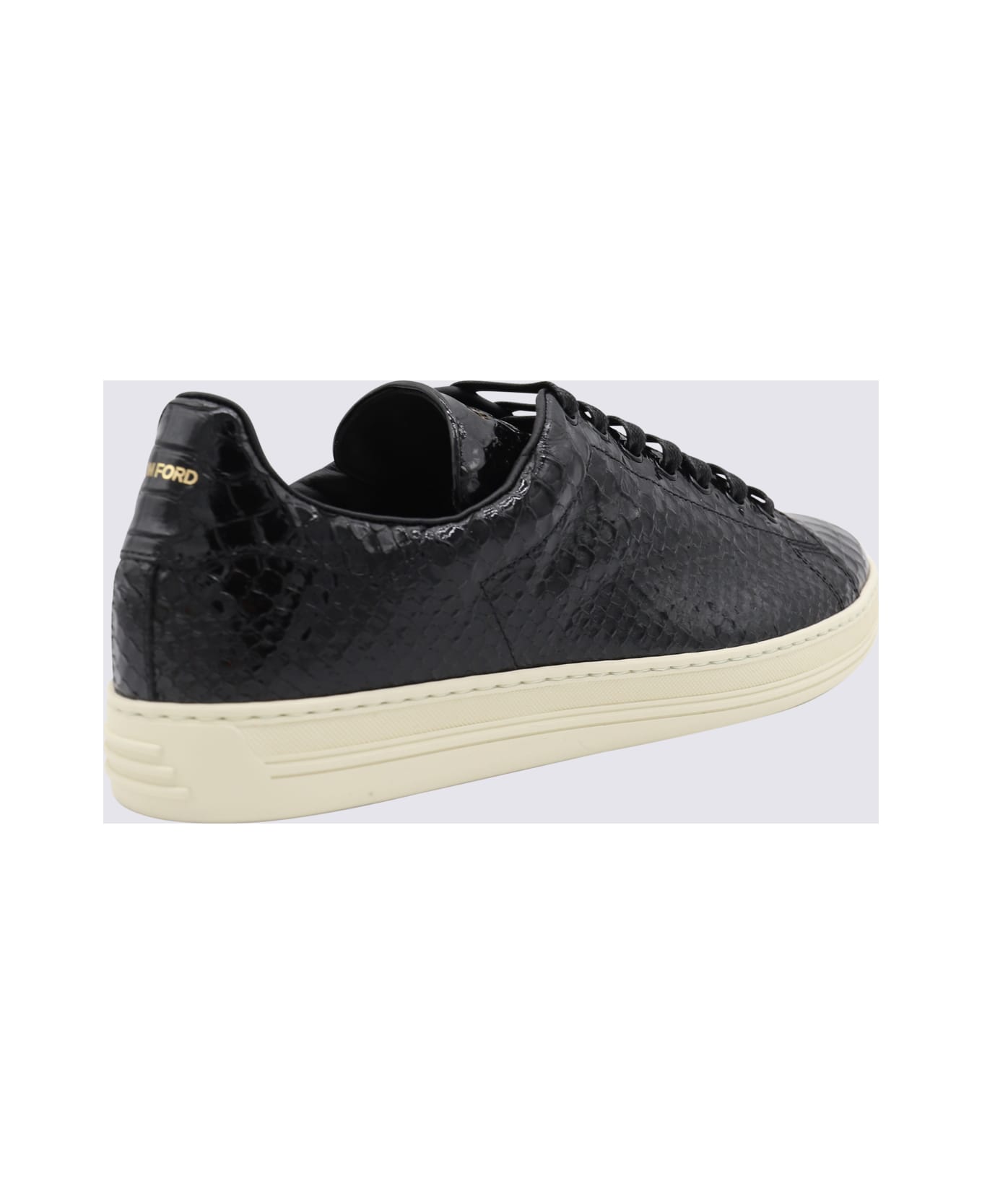 Tom Ford Black Leather Sneakers - BLACK/NEUTRALS