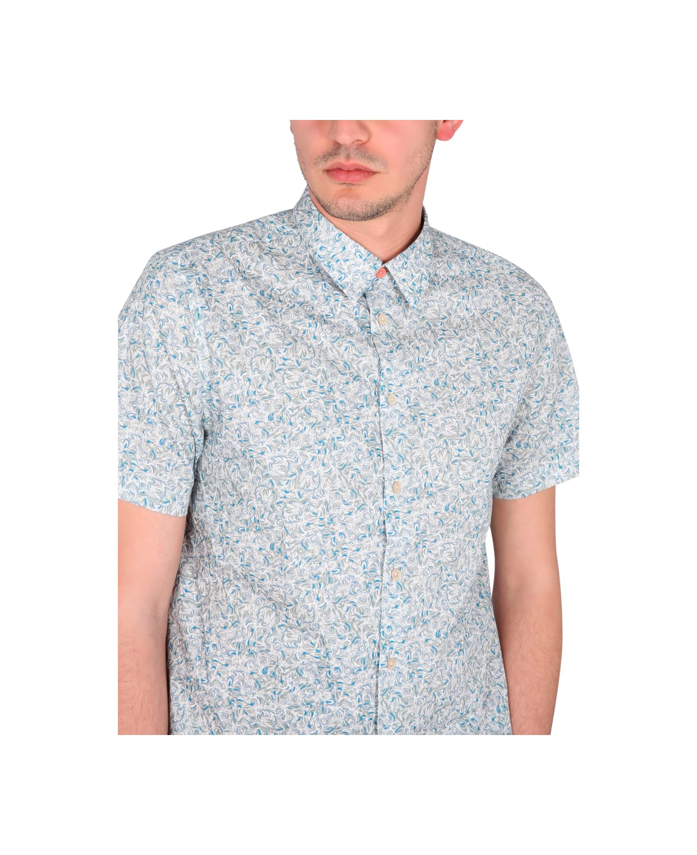 PS by Paul Smith Wave Print Shirt - AZURE