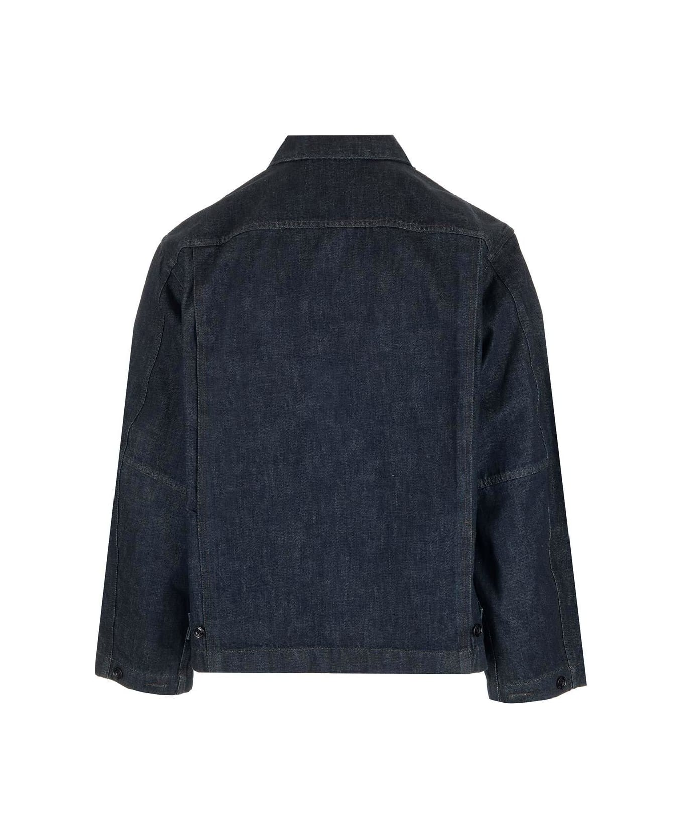 Lemaire Collared Button-up Denim Jacket - BLUE