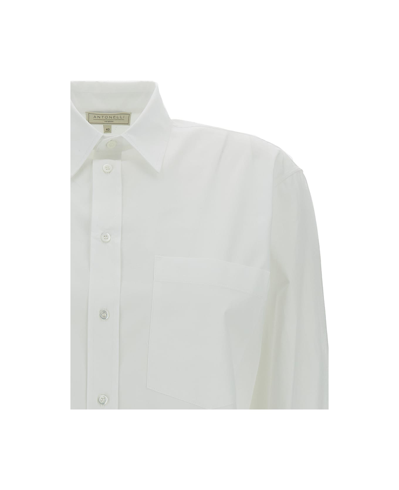 Antonelli White Shirt With Patch Pocket In Cotton Woman - White シャツ