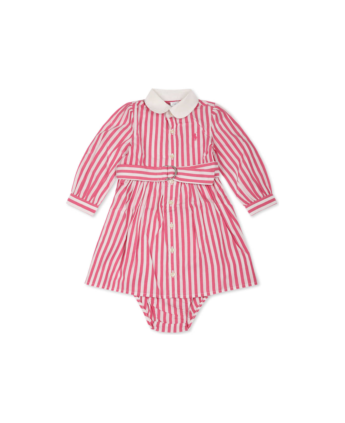 Ralph Lauren Fuchsia Dress For Baby Girl With Horse - Fuchsia