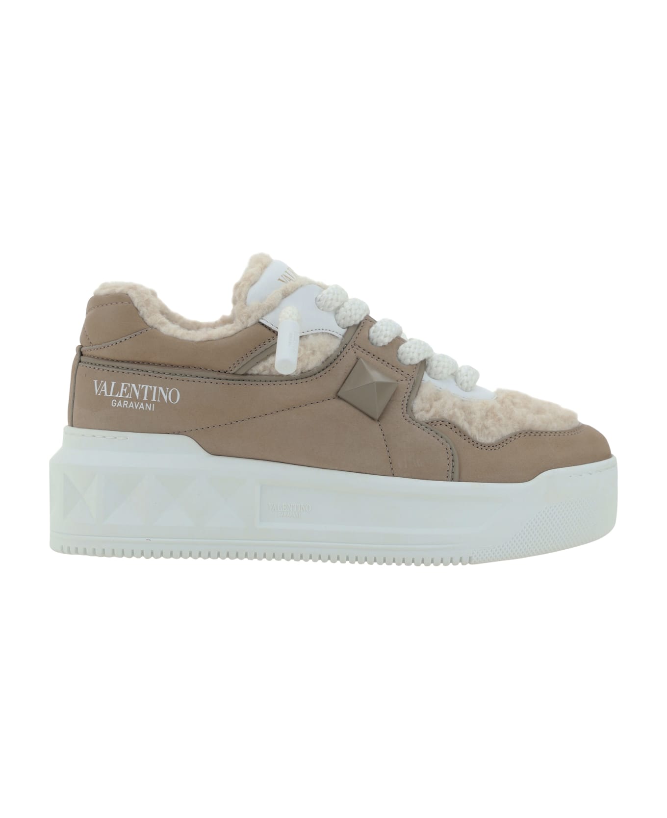 Valentino Garavani One Stud Xl Sneakers - Rose Taupe/naturale/bianco/gris Claire