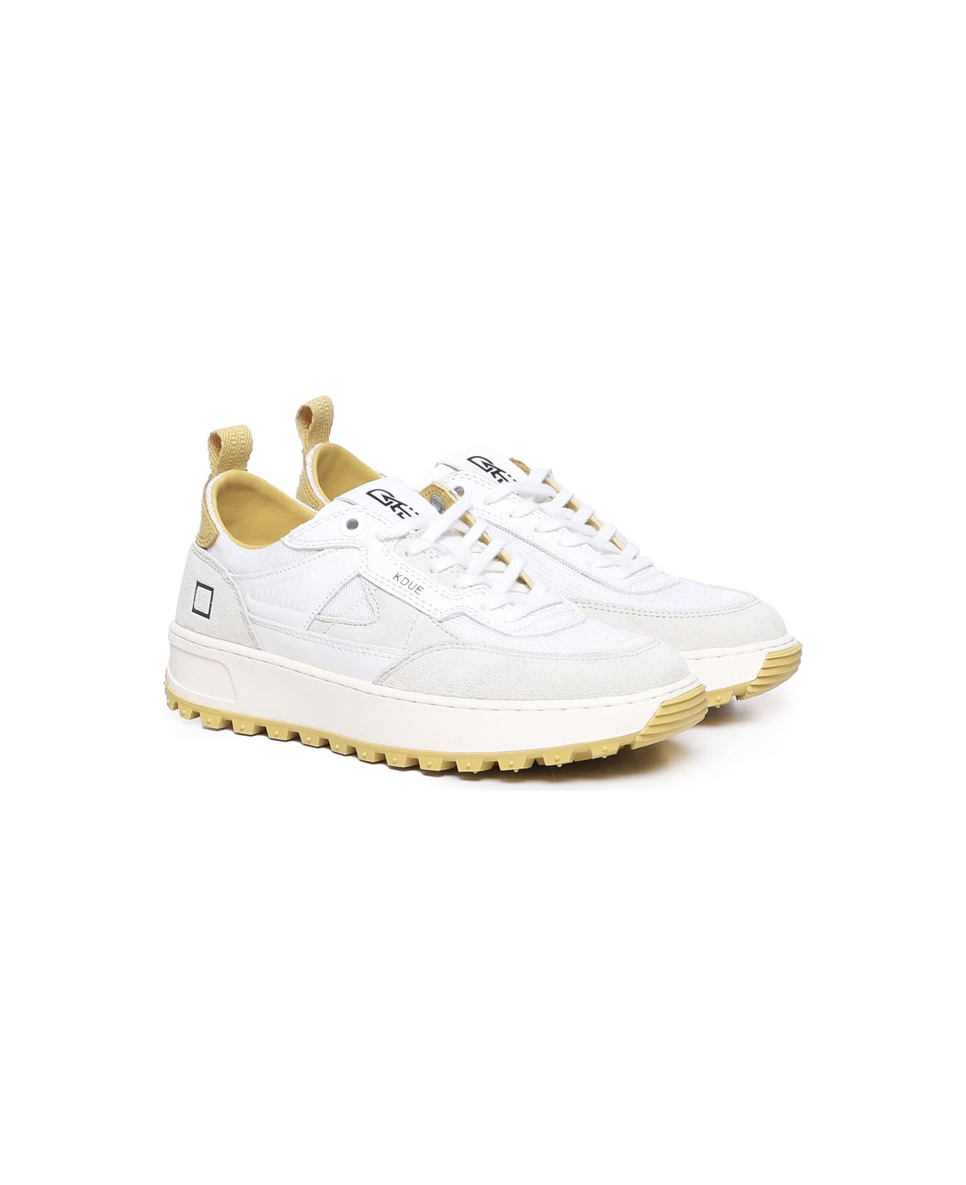 D.A.T.E. Kdue Sneakers - White-yellow