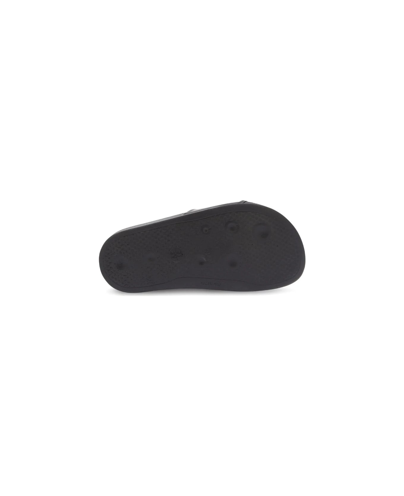 Palm Angels Black Slippers With Multicoloured Logo - Black