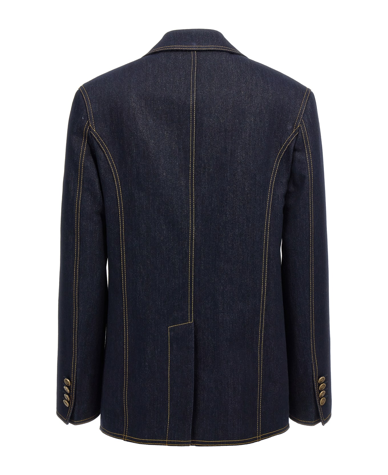 Etro Single-breasted Denim Blazer - Blue