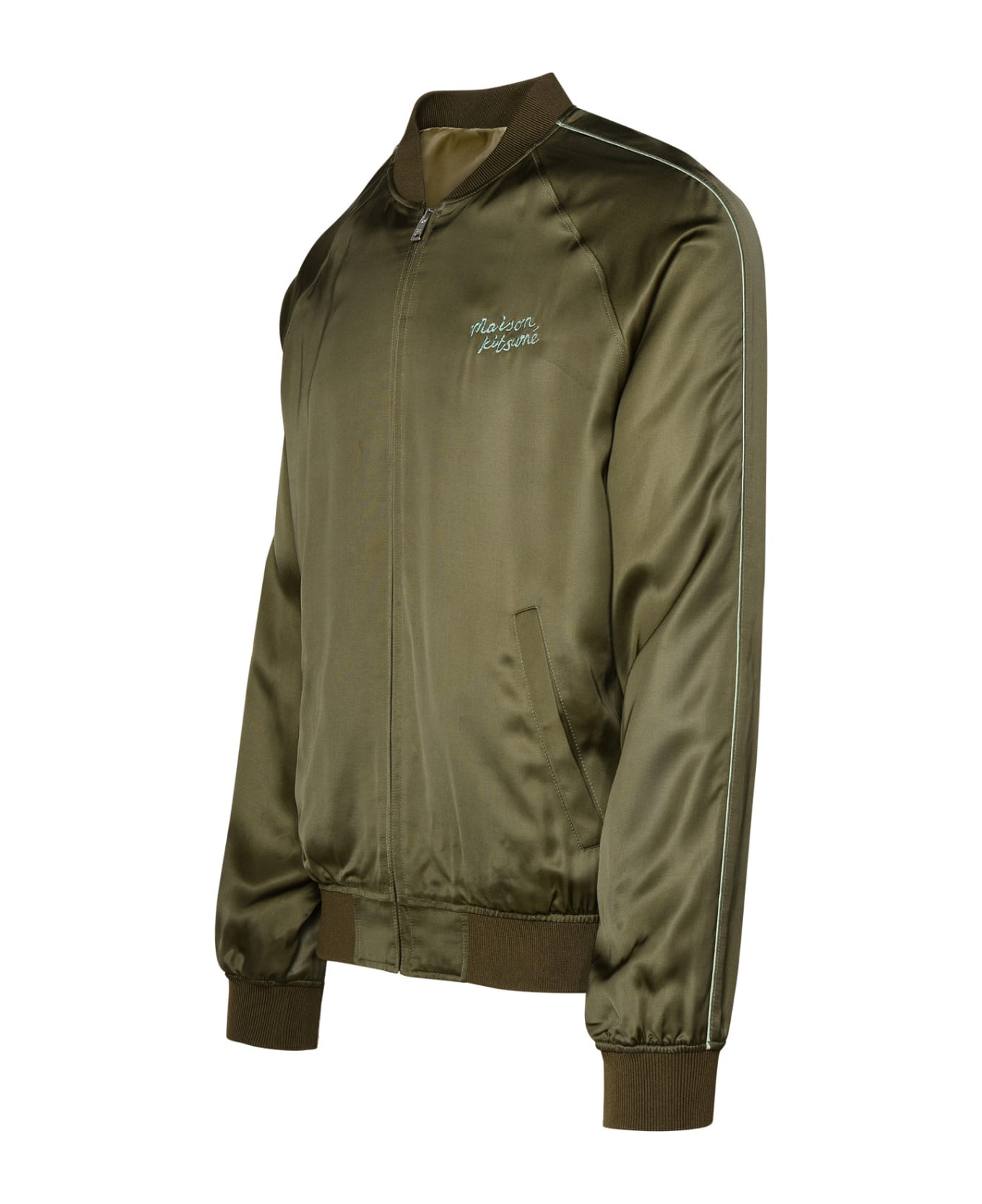 Maison Kitsuné 'teddy' Green Viscose Jacket - Green