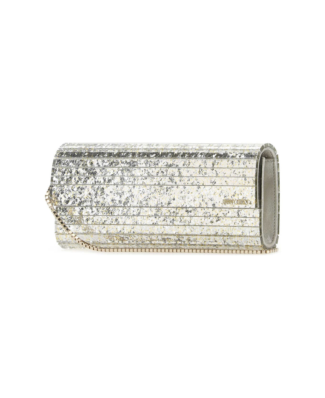 Jimmy Choo Embellished Acrylic Sweetie Clutch - CHAMPAGNE