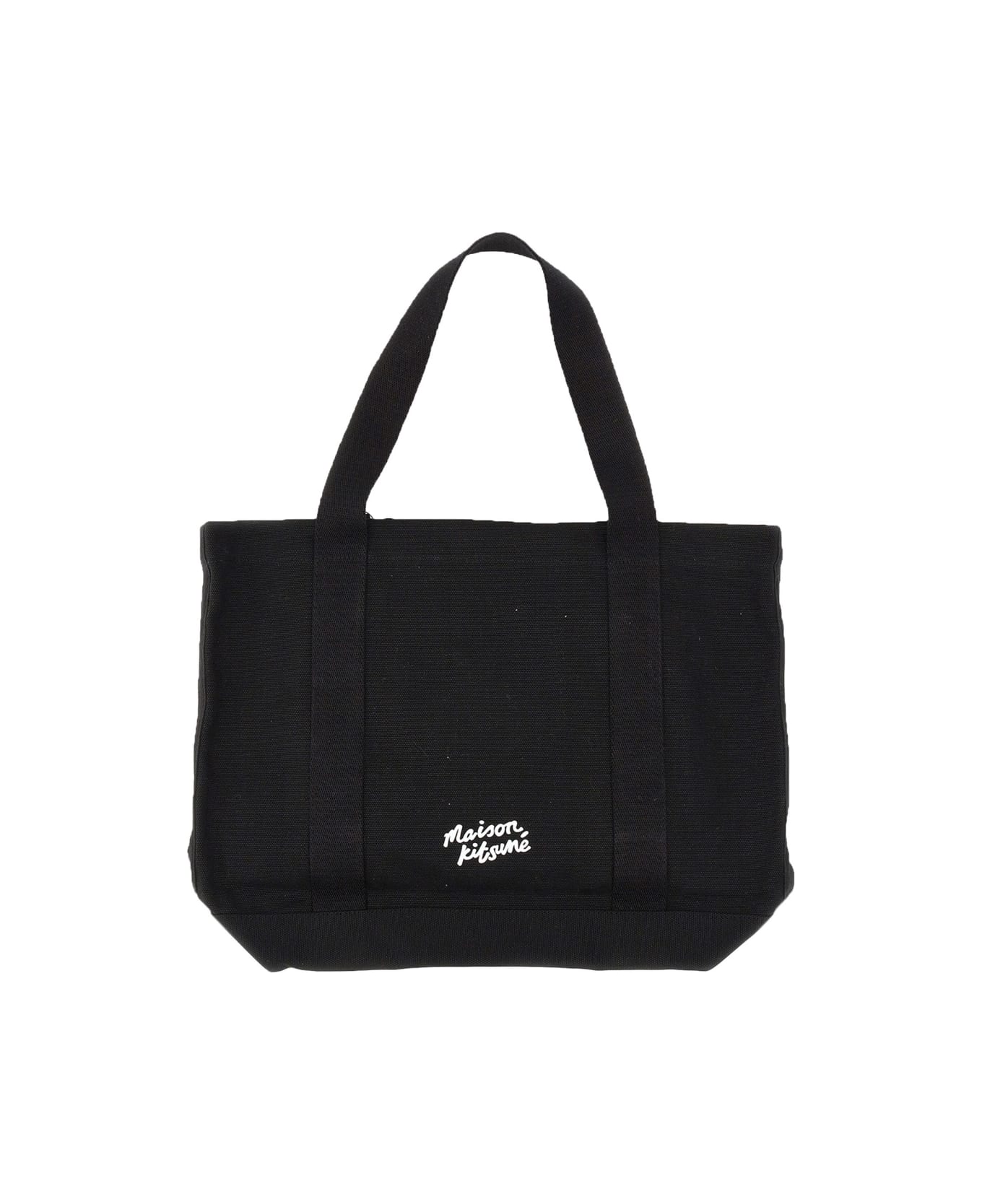 Maison Kitsuné Fox Head Print Bag - BLACK