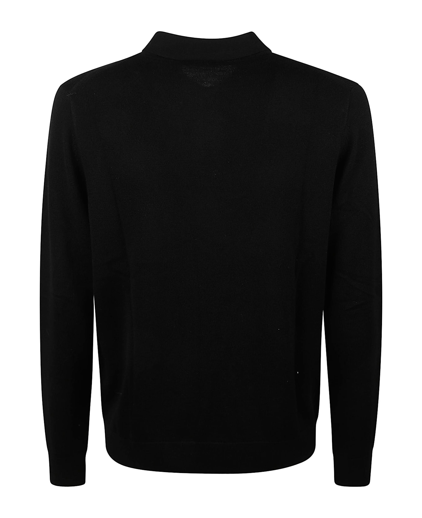 Michael Kors Logo Long-sleeved Polo Shirt - Black