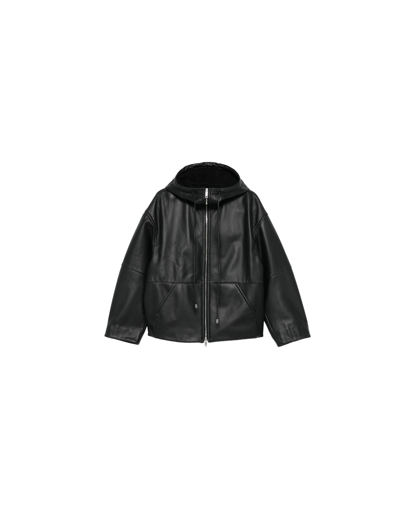 SportMax Leather Outerwear - BLACK