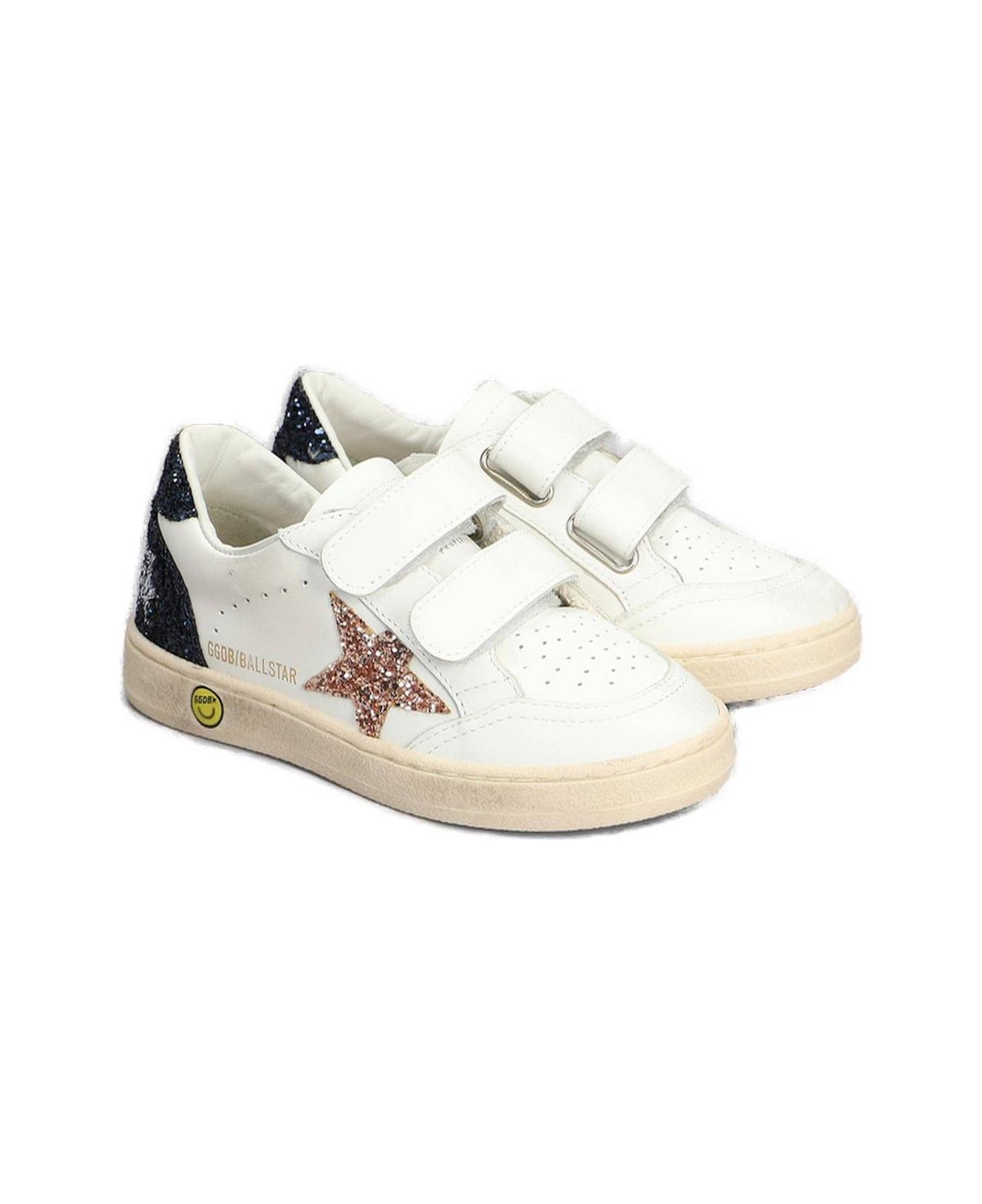 Golden Goose Ball Star Touch-strap Glittered Sneakers - WHITE