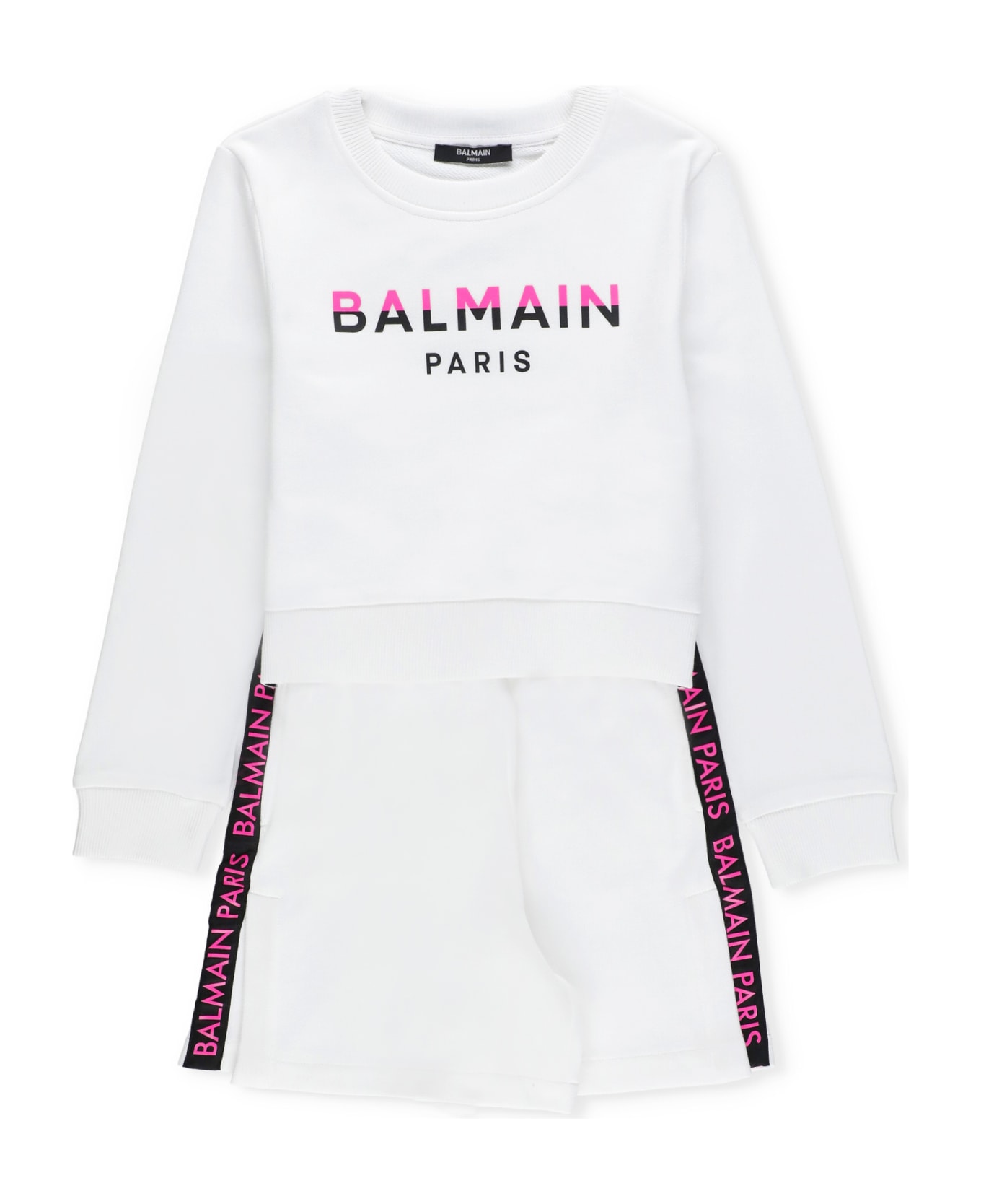 Balmain Two-piece Suit With Logo - White ジャンプスーツ