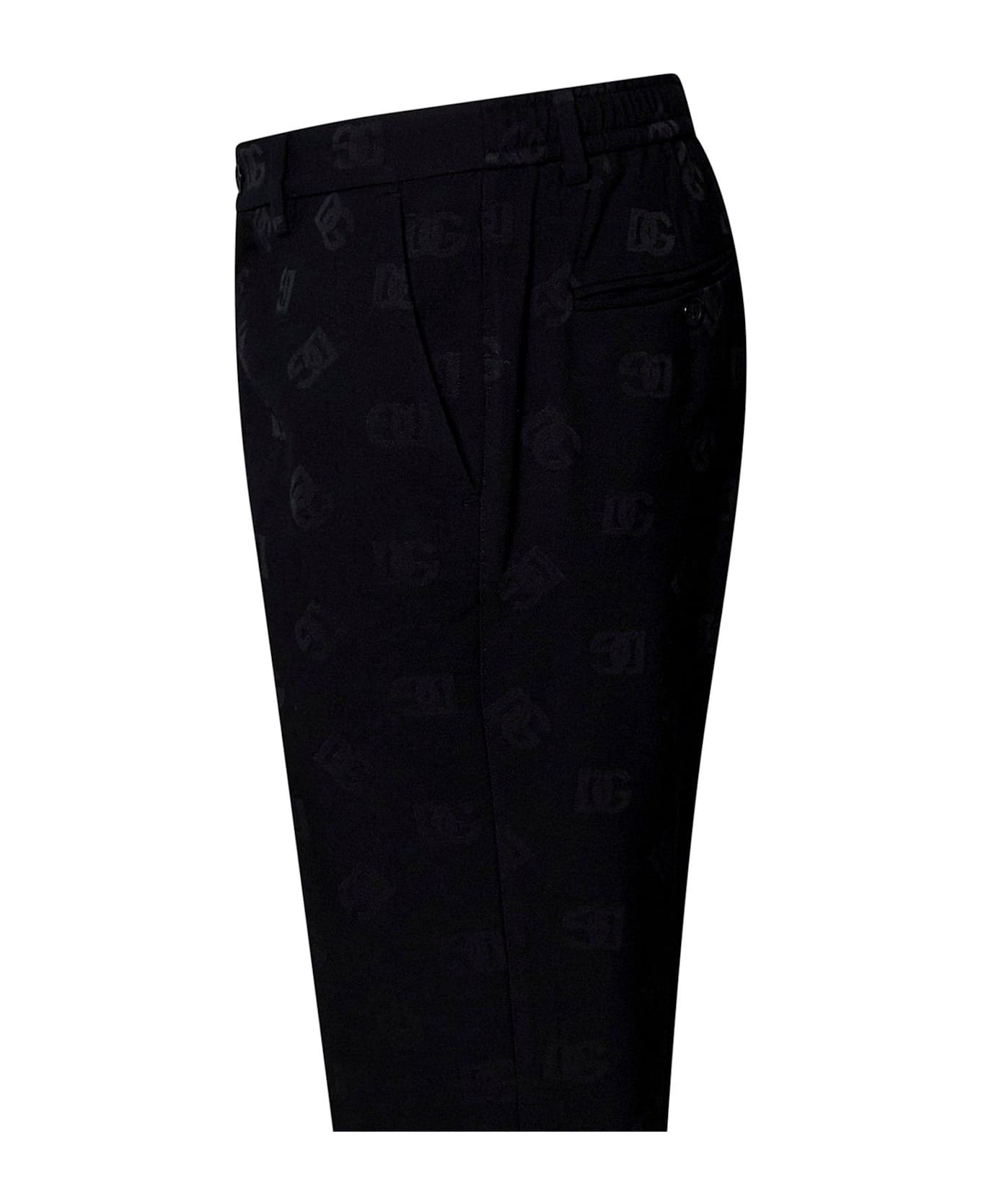 Dolce & Gabbana Logo Jacquard Trousers - Black