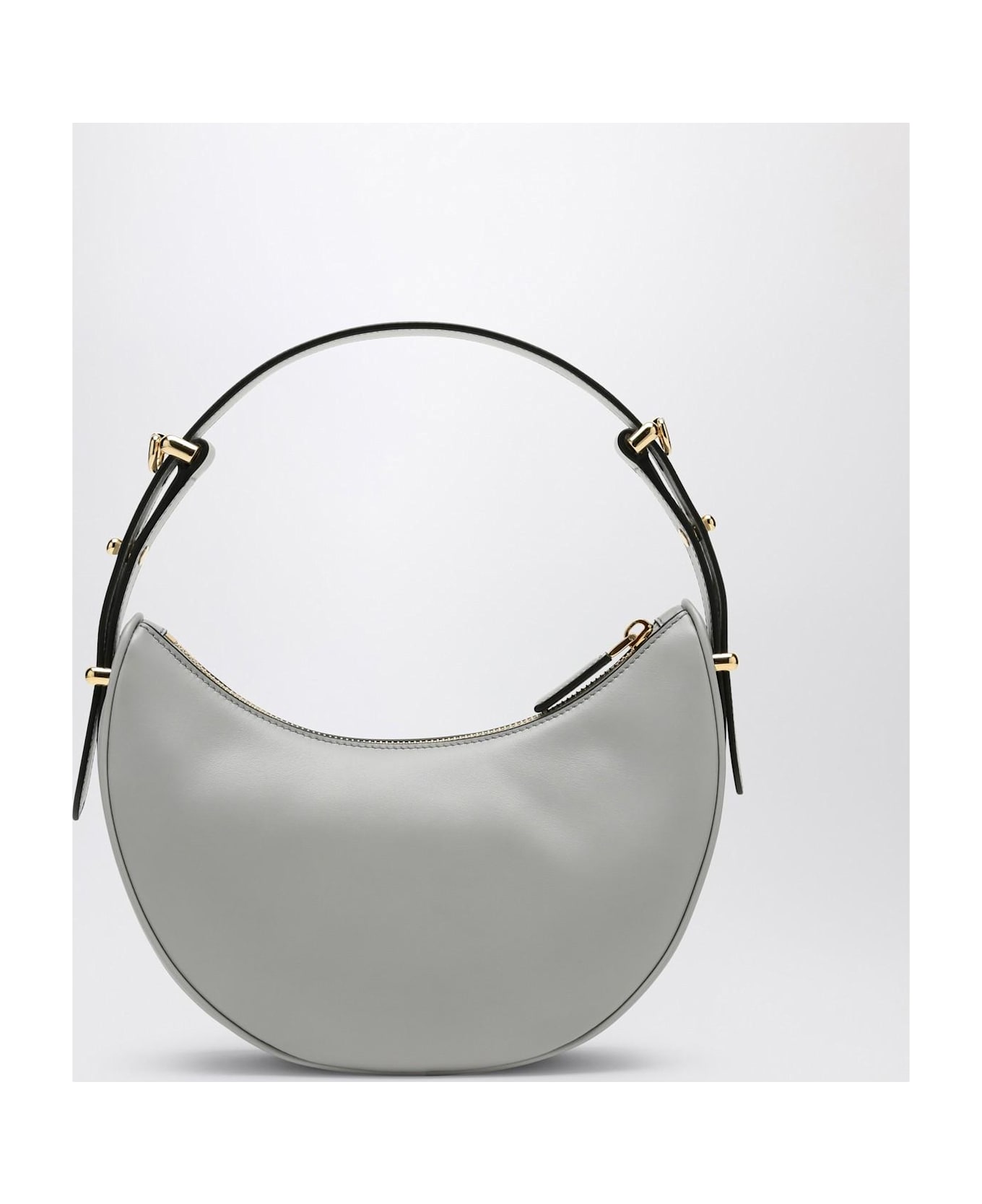 Prada Light Grey Leather Arqu\u00e9 Bag