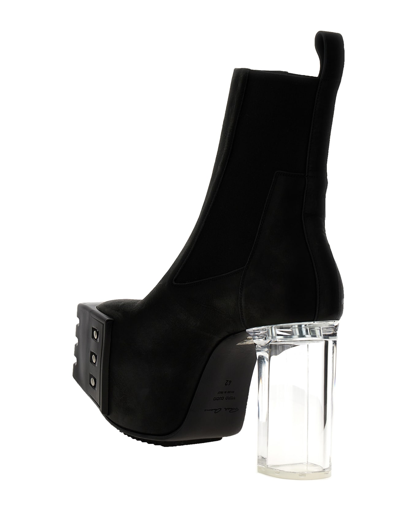 Rick Owens 'grilled Platforms 45' Ankle Boots - Black ブーツ