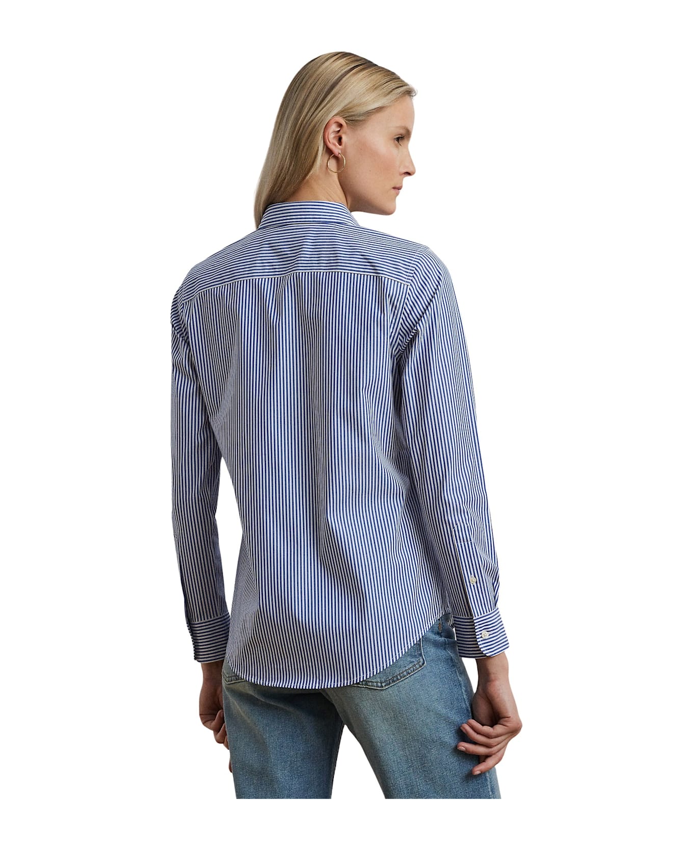 Ralph Lauren Jamelko Long Sleeve Button Front Shirt - Blue White