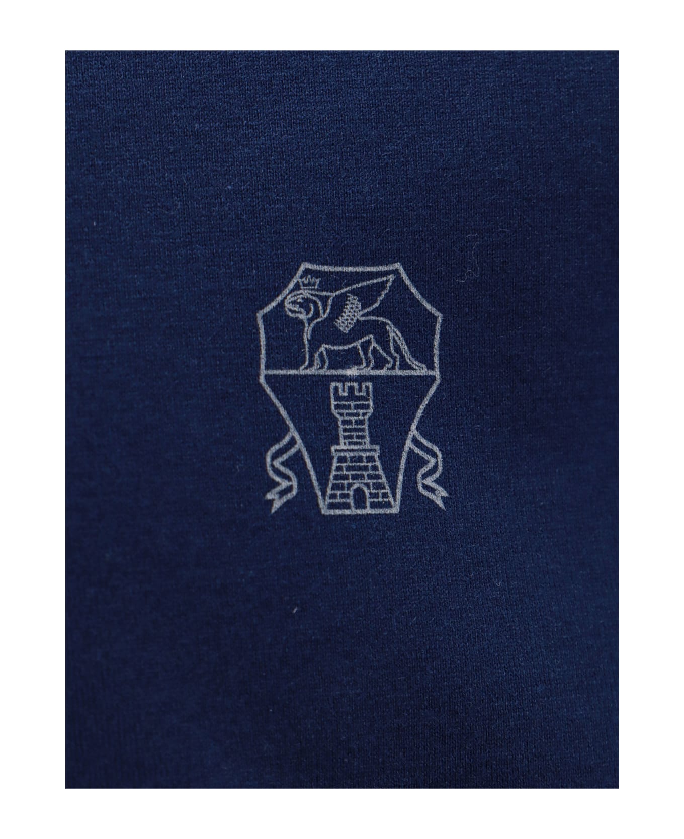Brunello Cucinelli Cotton T-shirt With Logo Print - Blue シャツ