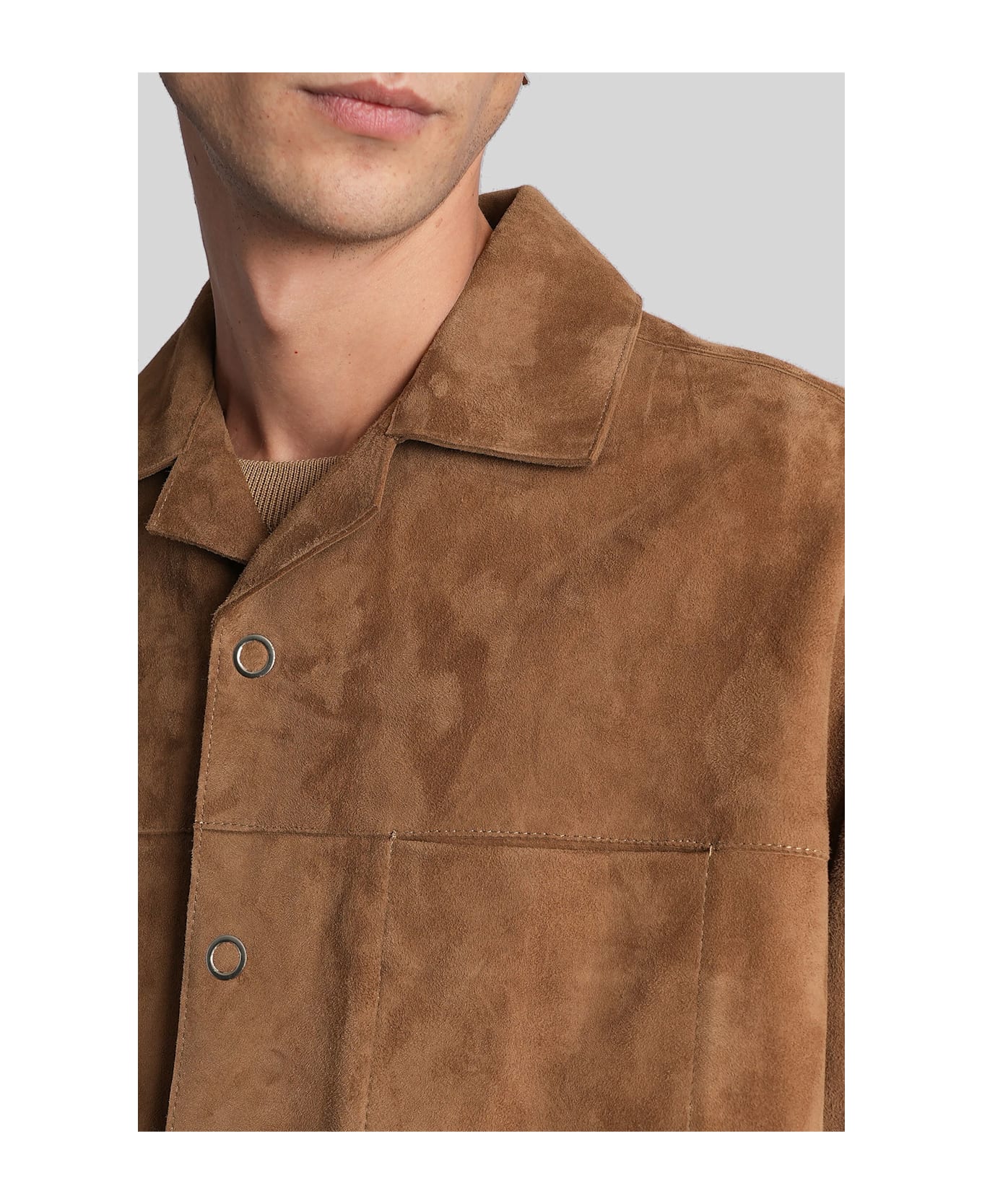 Ami Alexandre Mattiussi Shirt In Brown Suede - brown