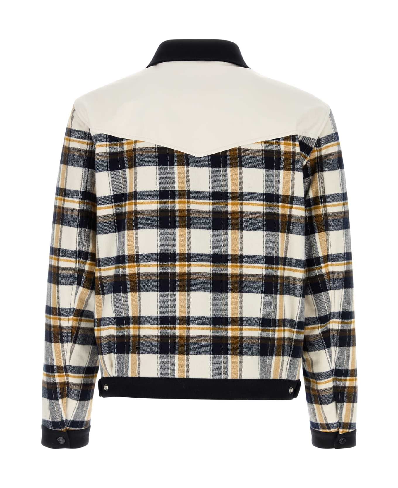 Dsquared2 Embroidered Flannel Western Bomber Jacket - OFFWHITEOCHREBLACK