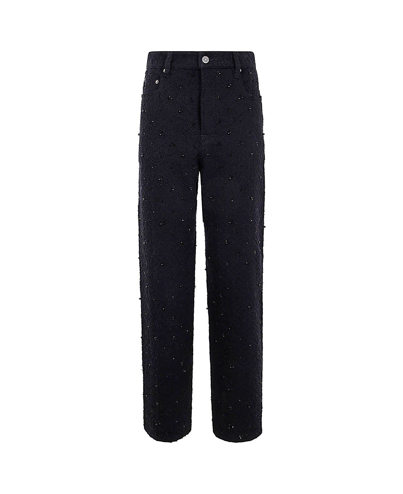 Golden Goose Embellished Tweed Trousers - Black