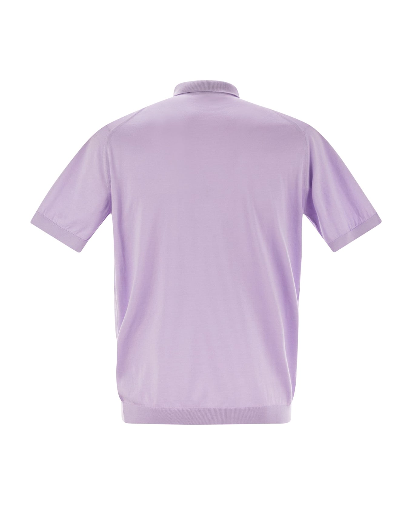 John Smedley Adrian - Cotton Short-sleeved Polo Shirt - Lilac