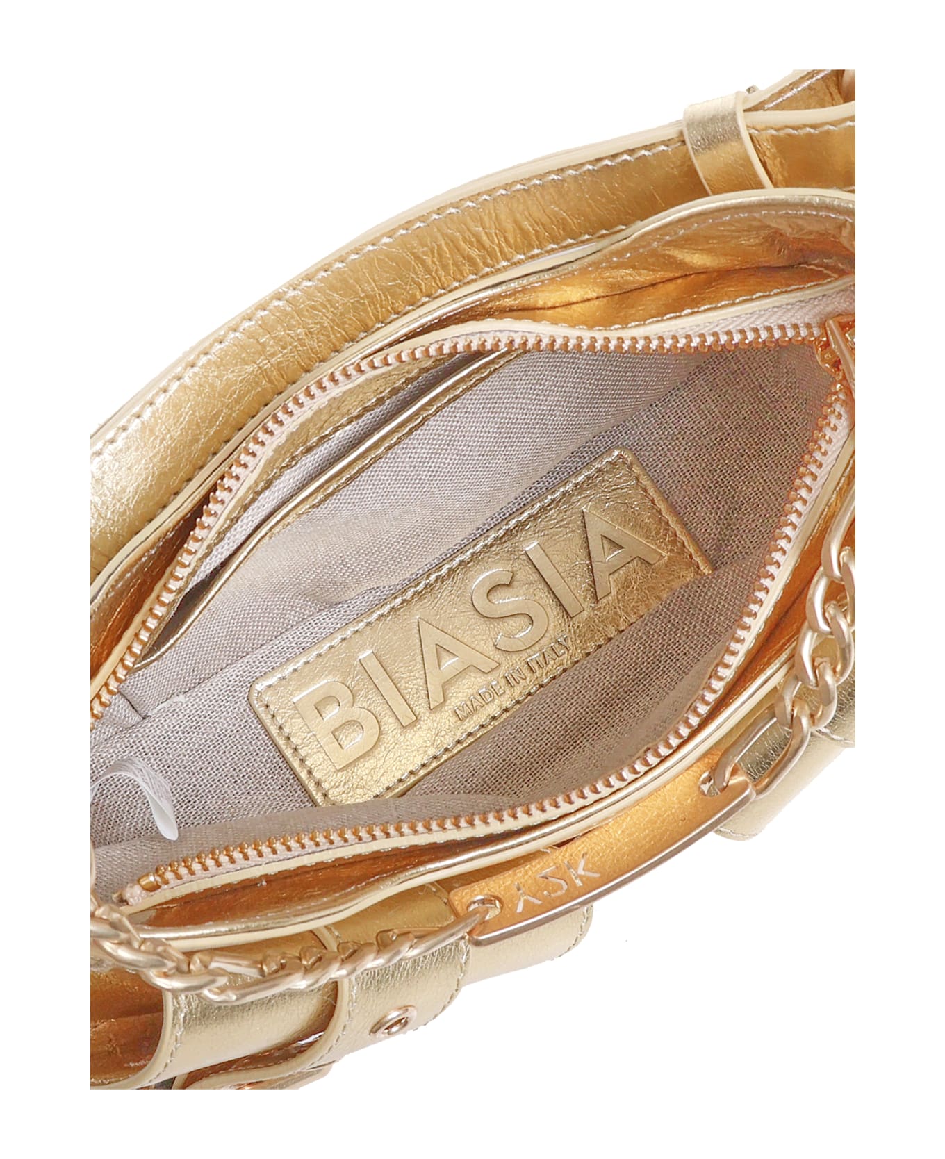 Biasia Shoulder Bag In Cowskin - Golden