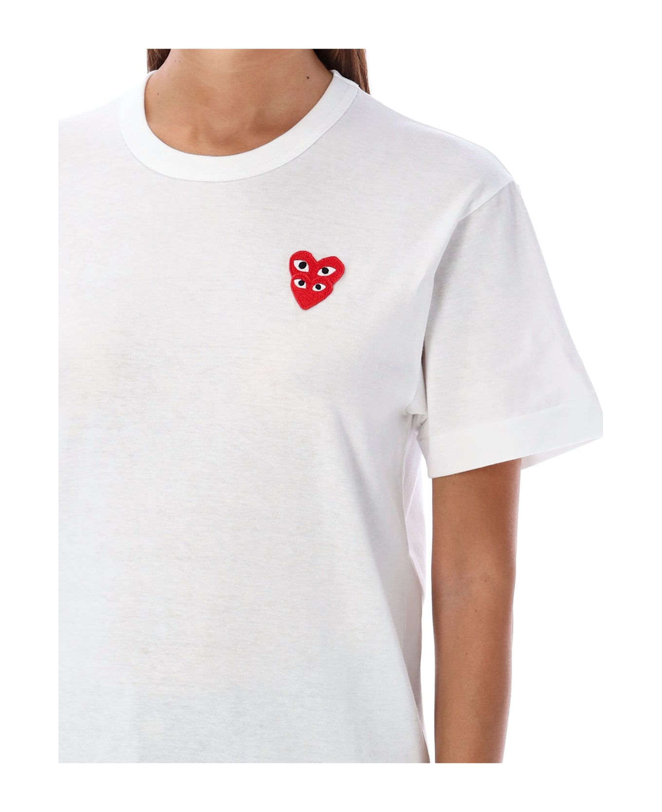 Comme des Garçons Play Double Patch T-shirt - WHITE