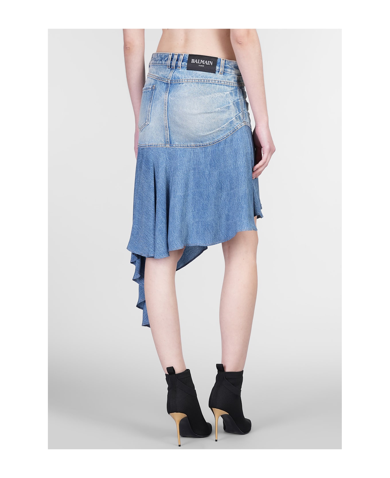 Balmain Skirt In Blue Cotton - blue