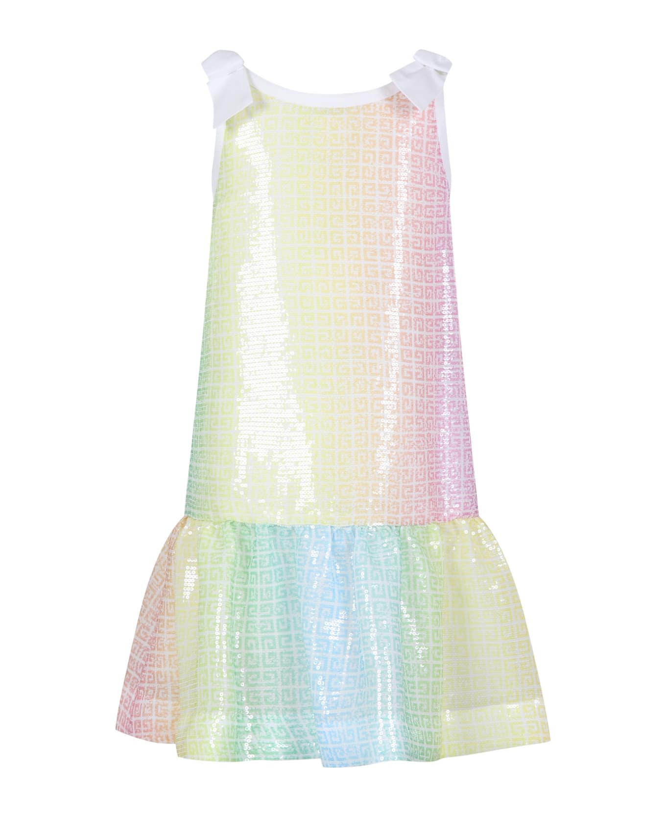 Givenchy Elegant Multicolor Dress For Girl With Logo - Multicolor