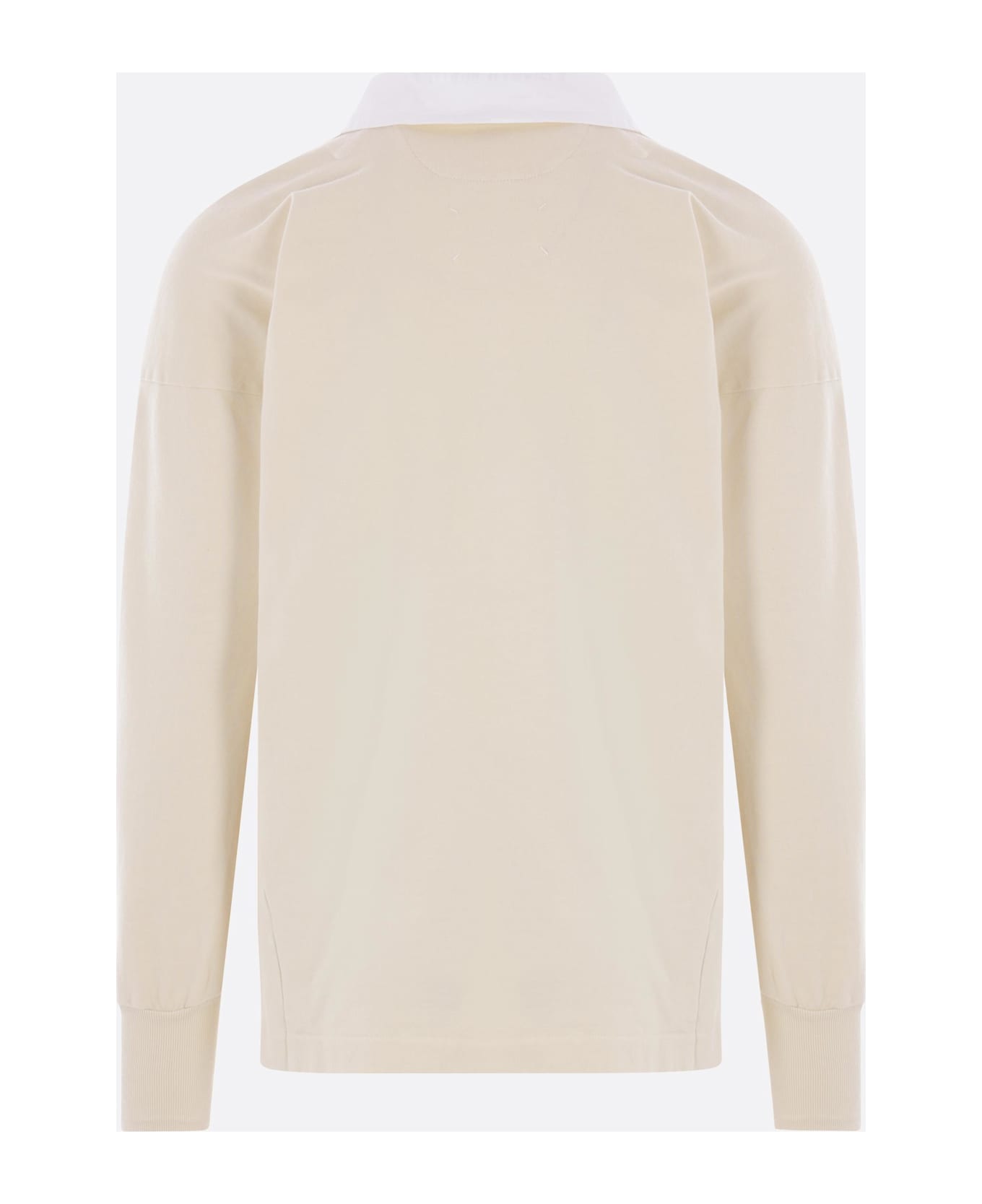 Maison Margiela Cotton Long-sleeve Polo Shirt - IVORY