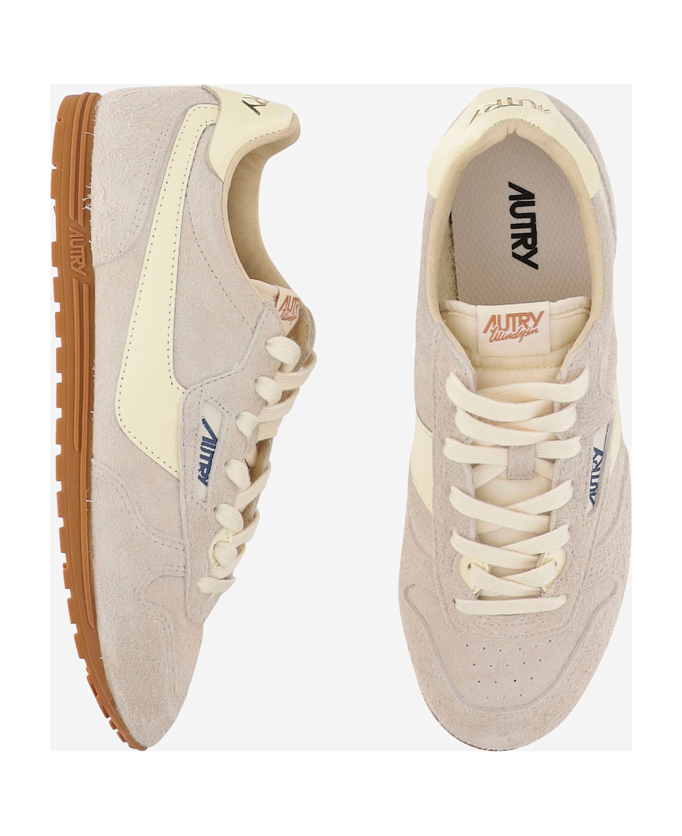 Autry Windspin Leather Sneakers - Beige