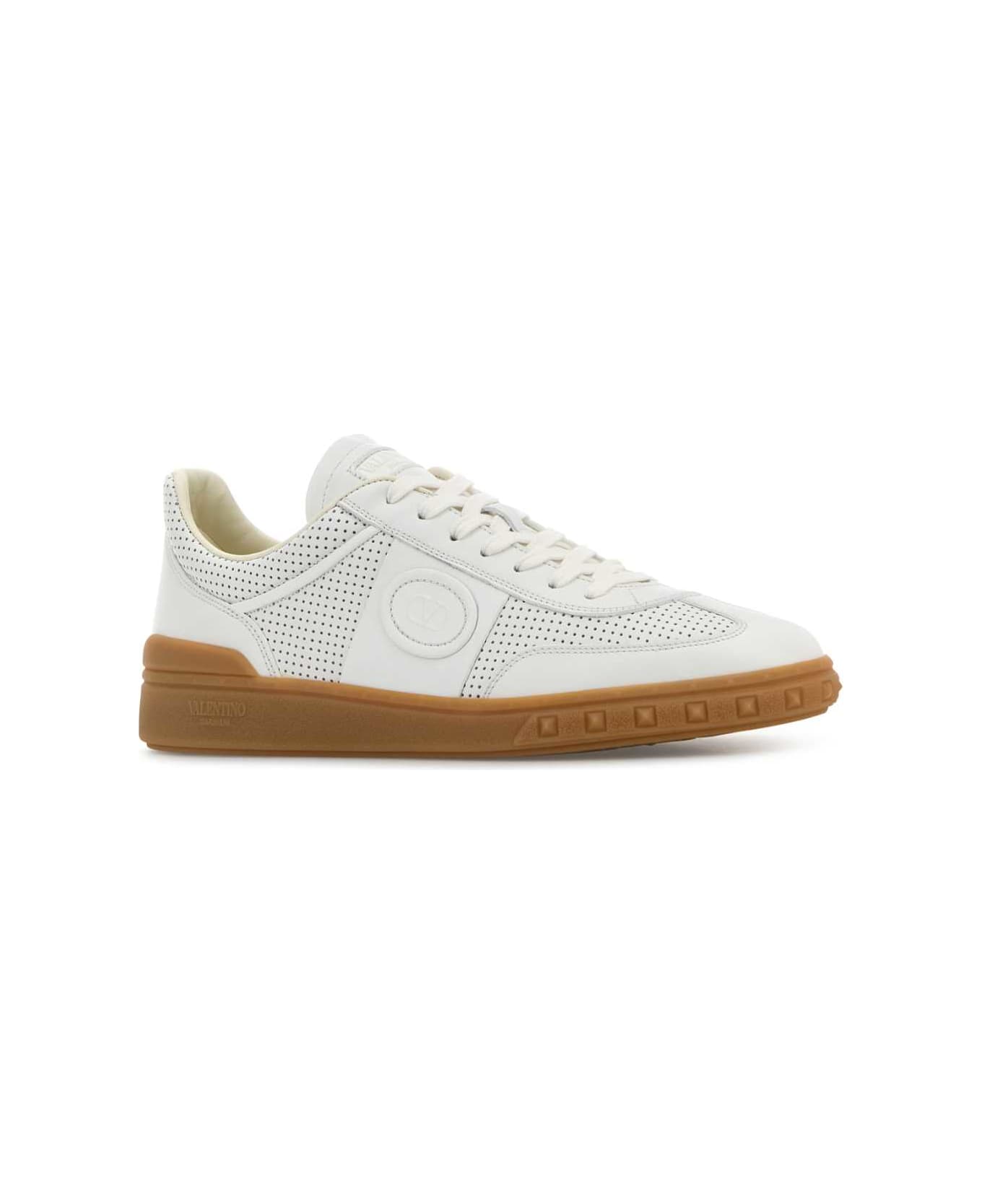 Valentino Garavani White Nappa Leather Upvillage Sneakers - BIANCOBIANCOBIANCOAMBRA