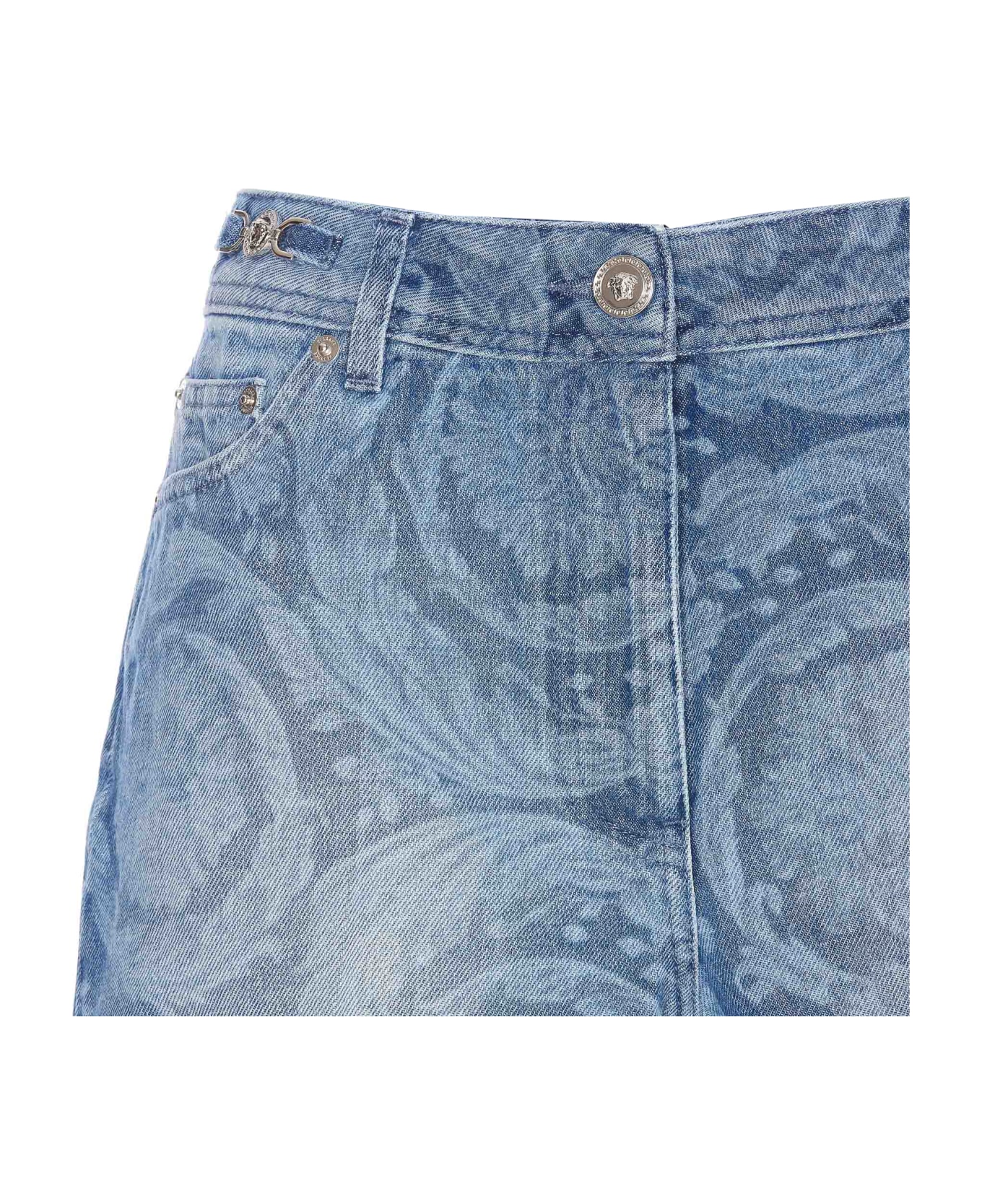 Versace Barocco Print Shorts - Blue