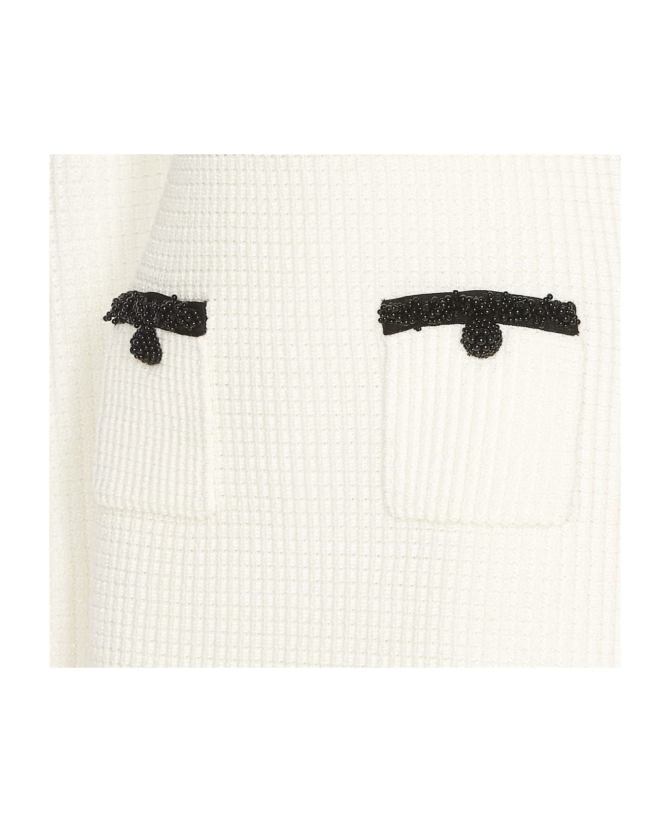 self-portrait Pearl Knitted Dress - White