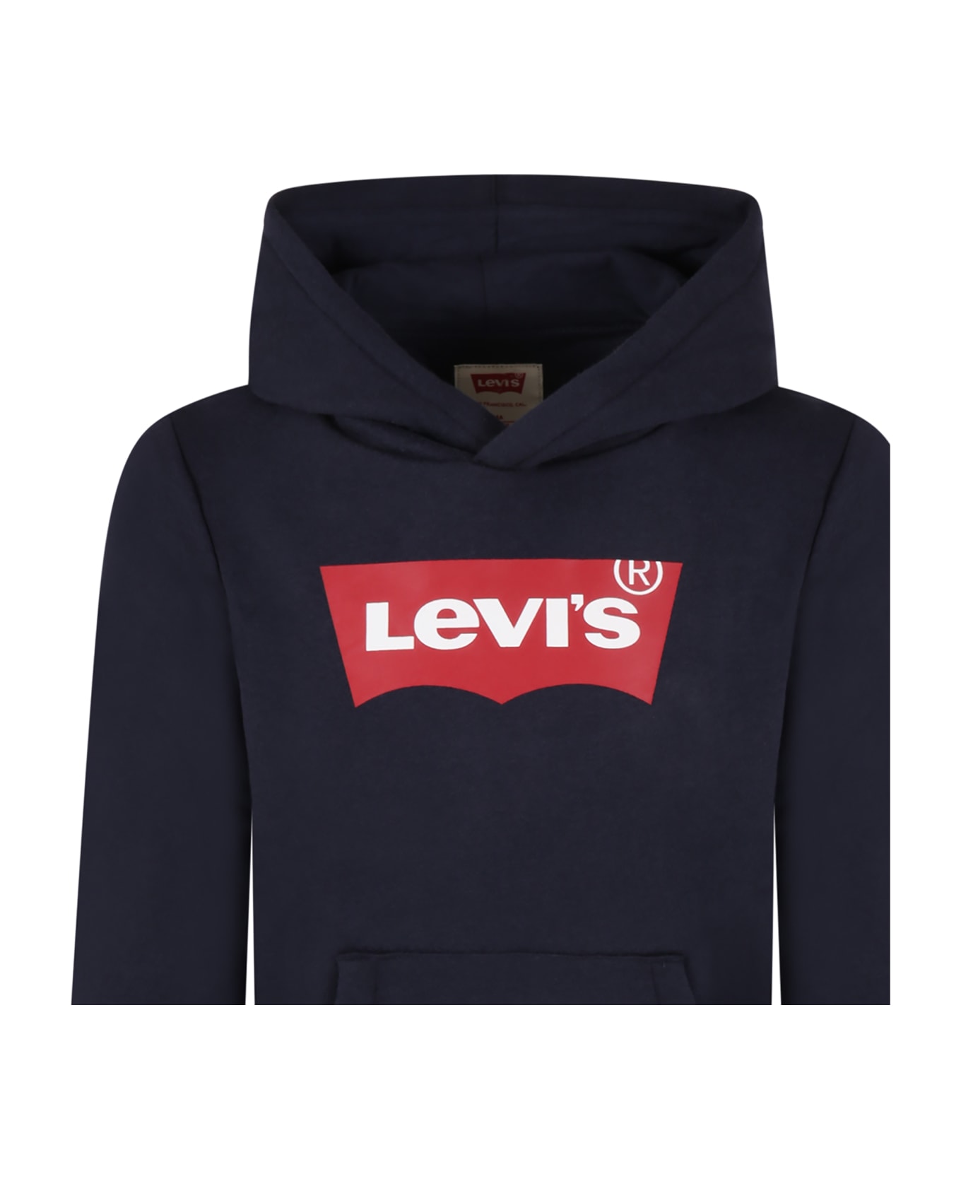 Levi's Blue Sweatshirt For Kids With White Logo - Blue ニットウェア＆スウェットシャツ