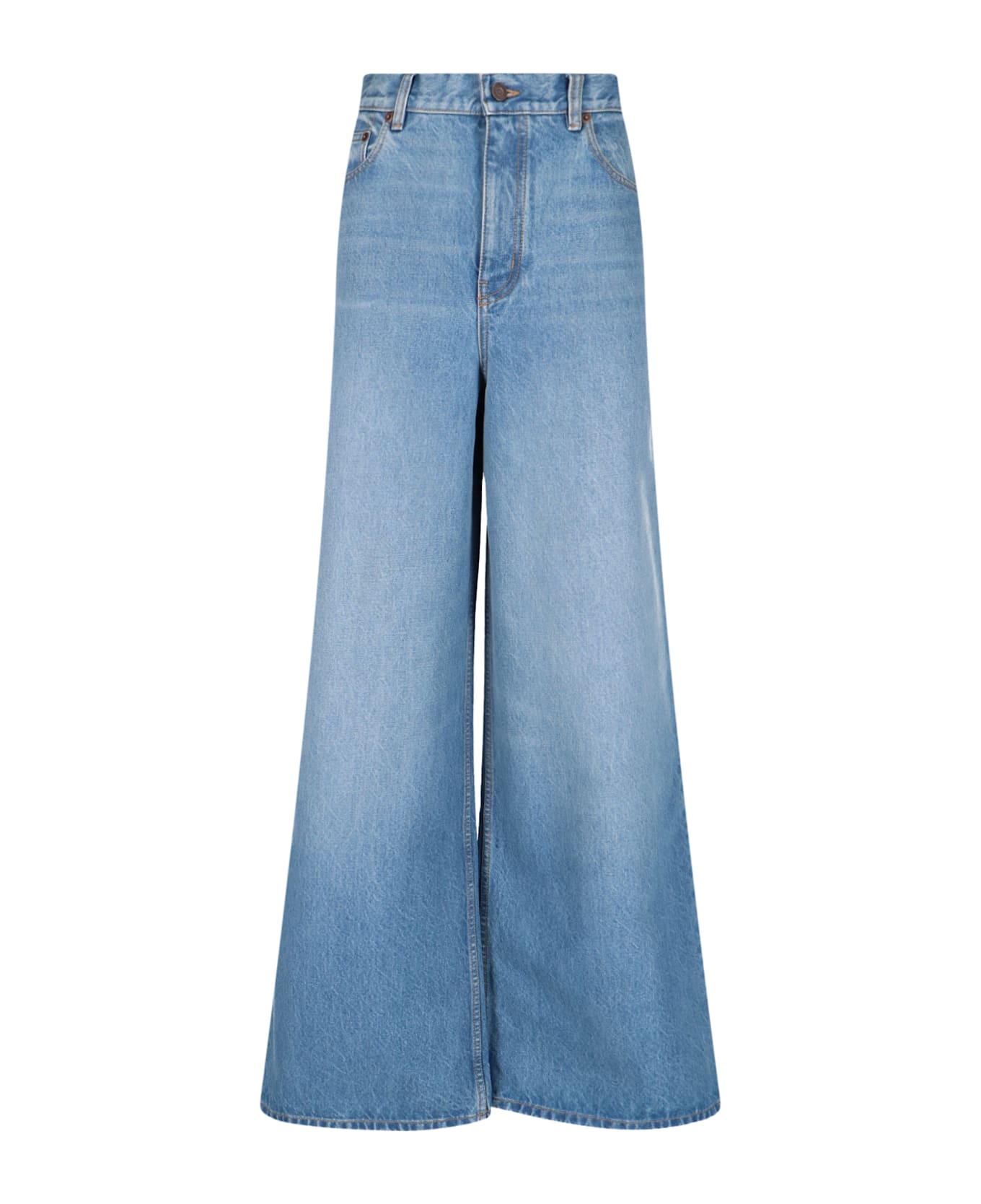 Chloé Logo Palazzo Jeans - Light Blue