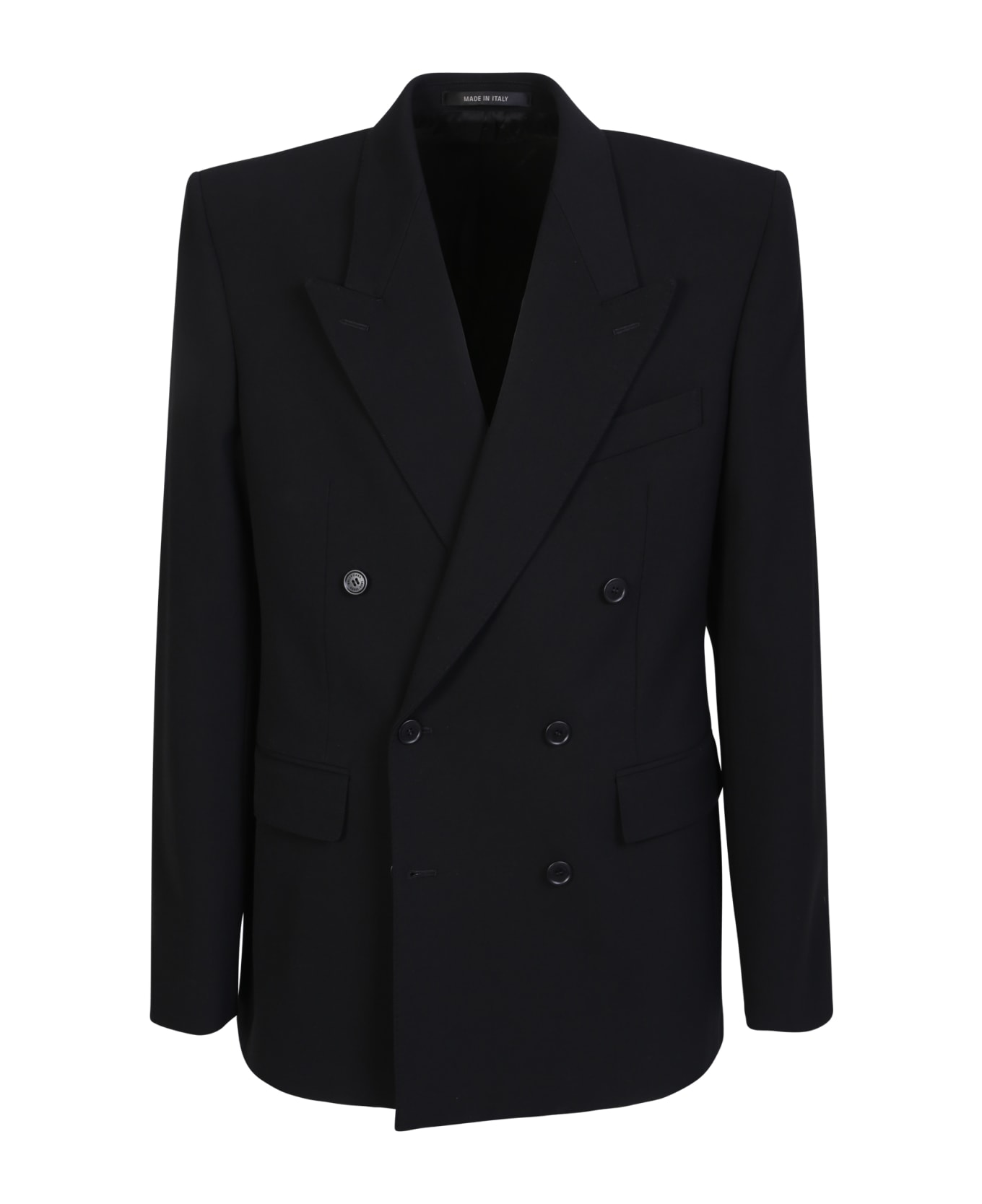 Balenciaga Double-breasted Blazer With Peaked Revers - Black