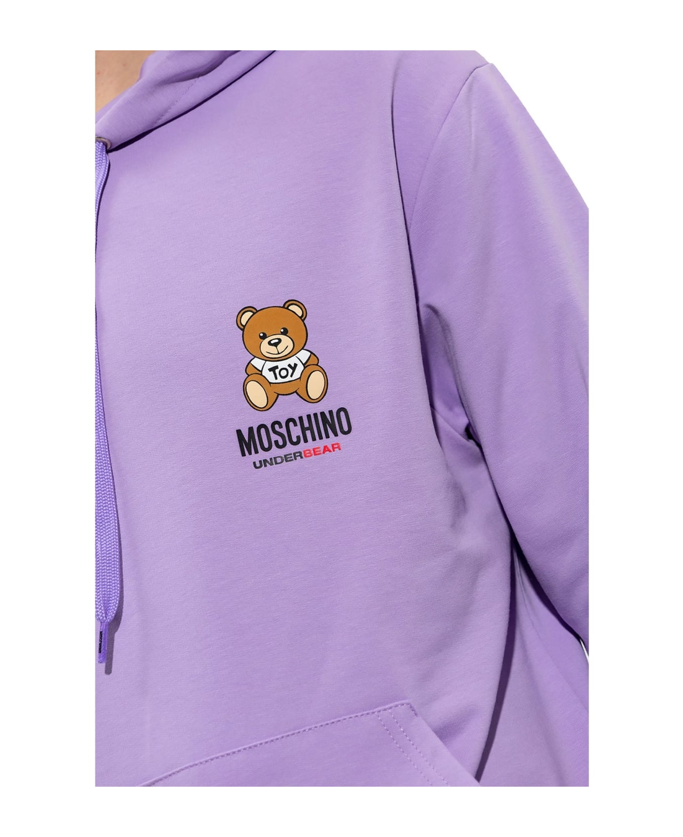 Moschino Underwear Logo Hooded Sweatshirt - Purple フリース