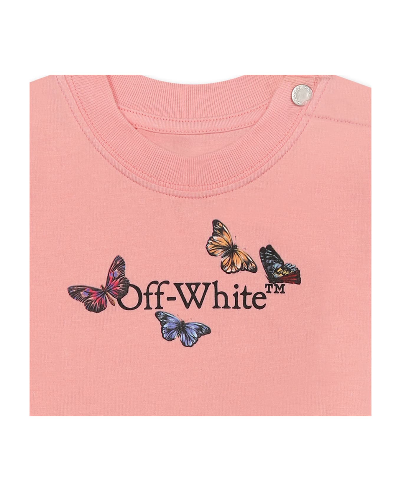 Off-White Pink T-shirt For Baby Girl With Logo - Pink