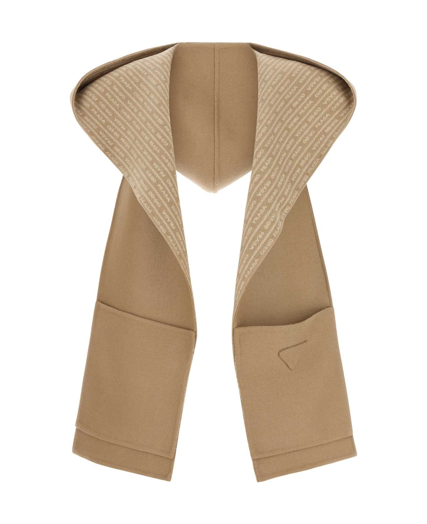 Prada Camel Wool Scarf - CAMMELLO+BIANCO